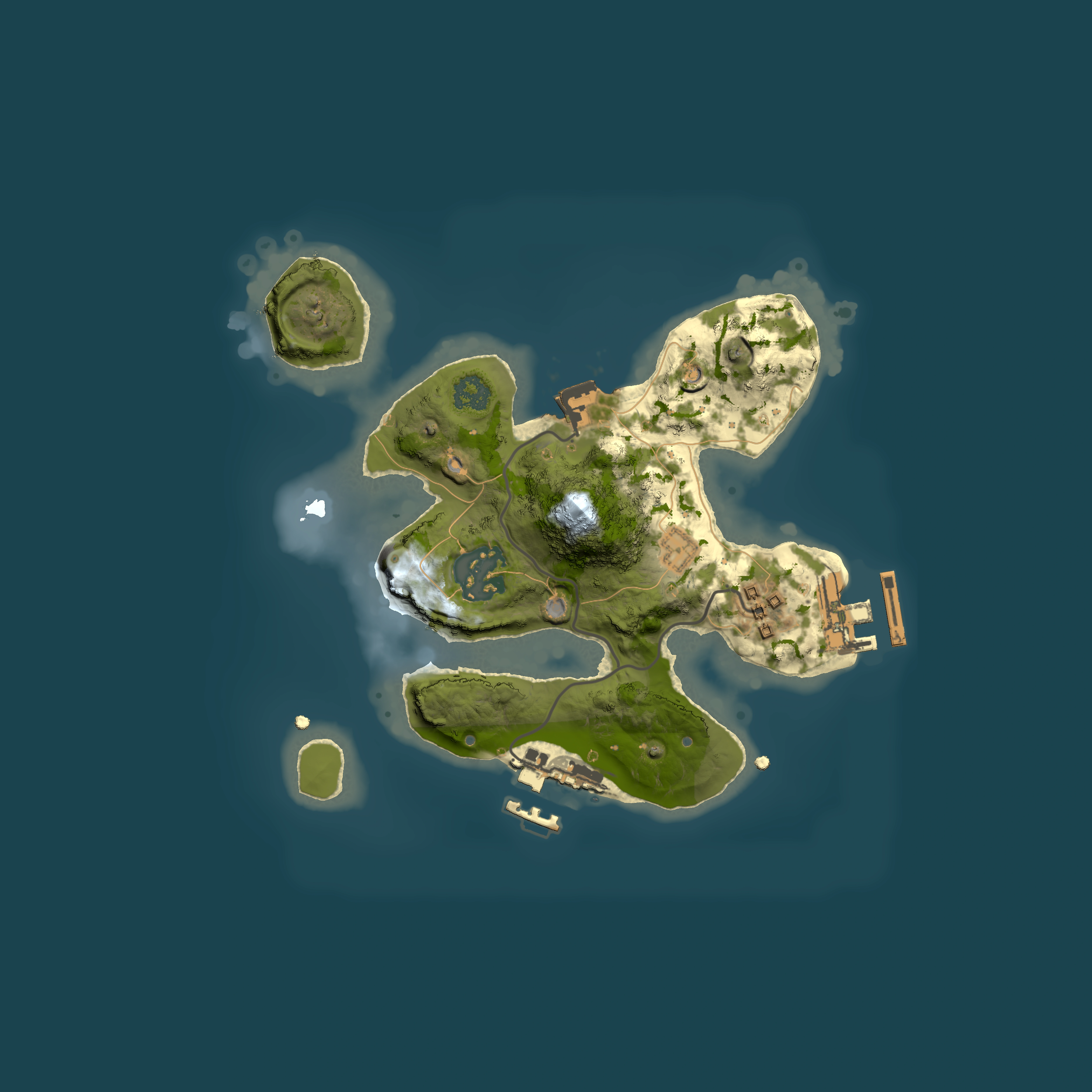 Full top-down render of Rust map seed 684356685, 2000x2000m
