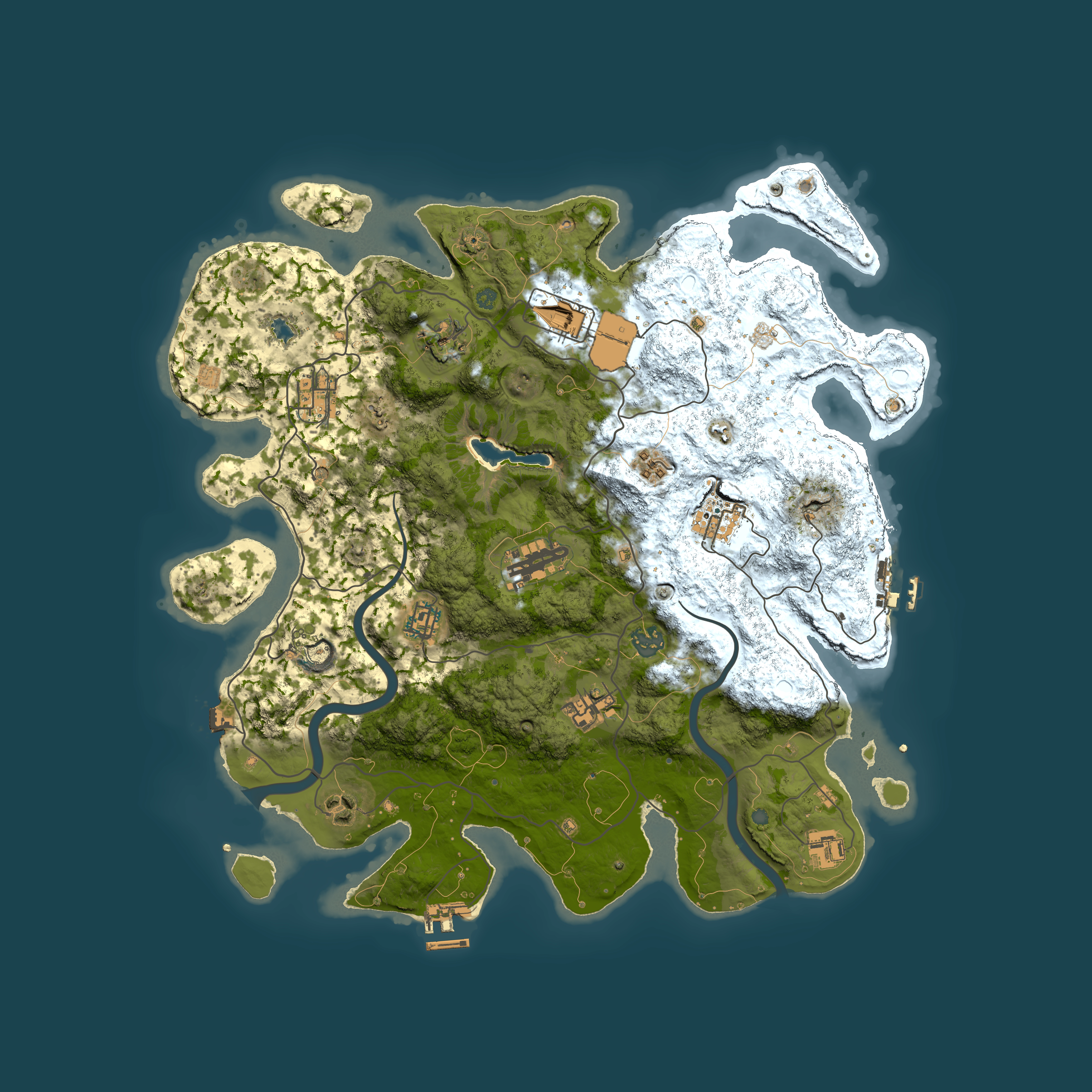 Full top-down render of Rust map seed 846936679, 4000x4000m