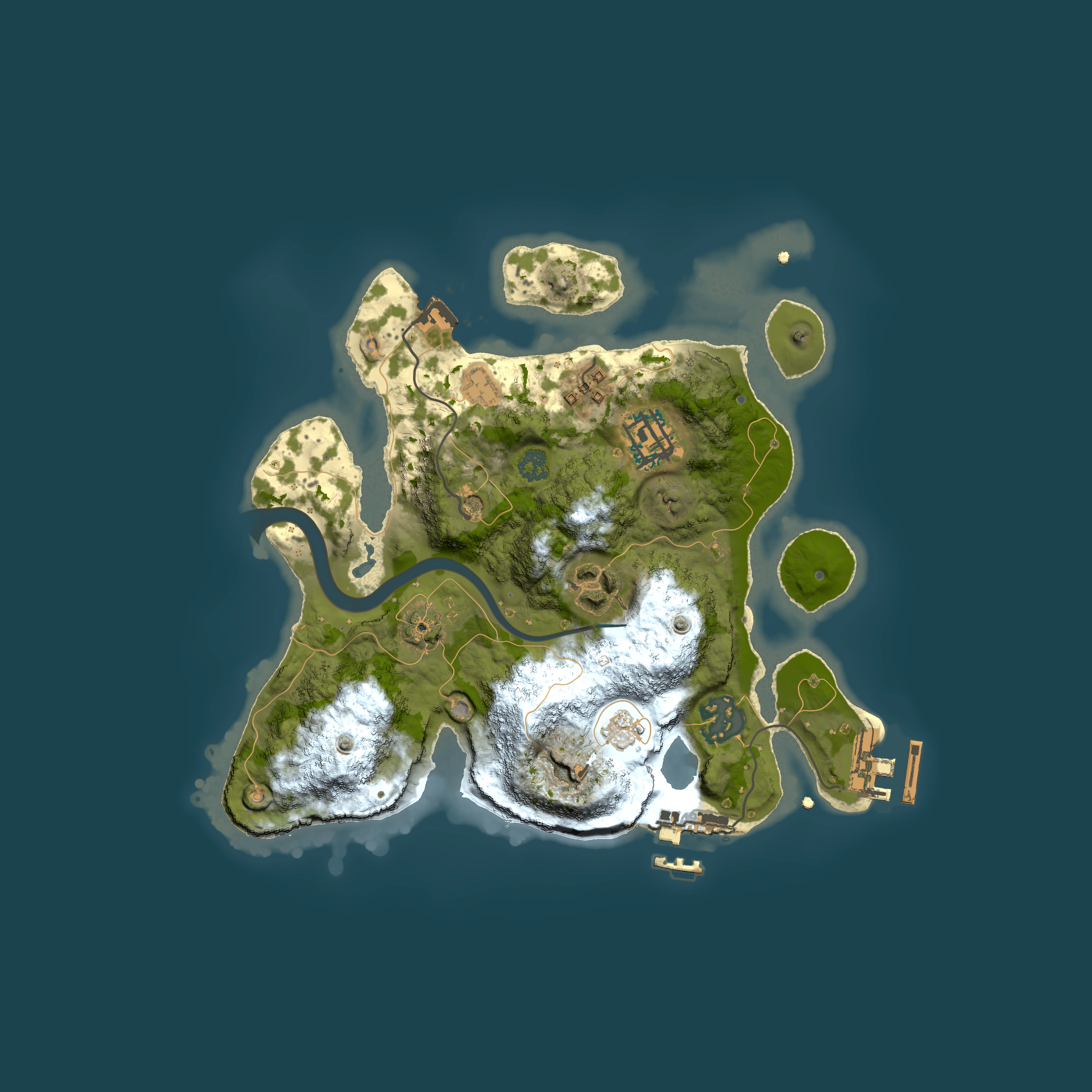 Full top-down render of Rust map seed 1583217876, 2500x2500m