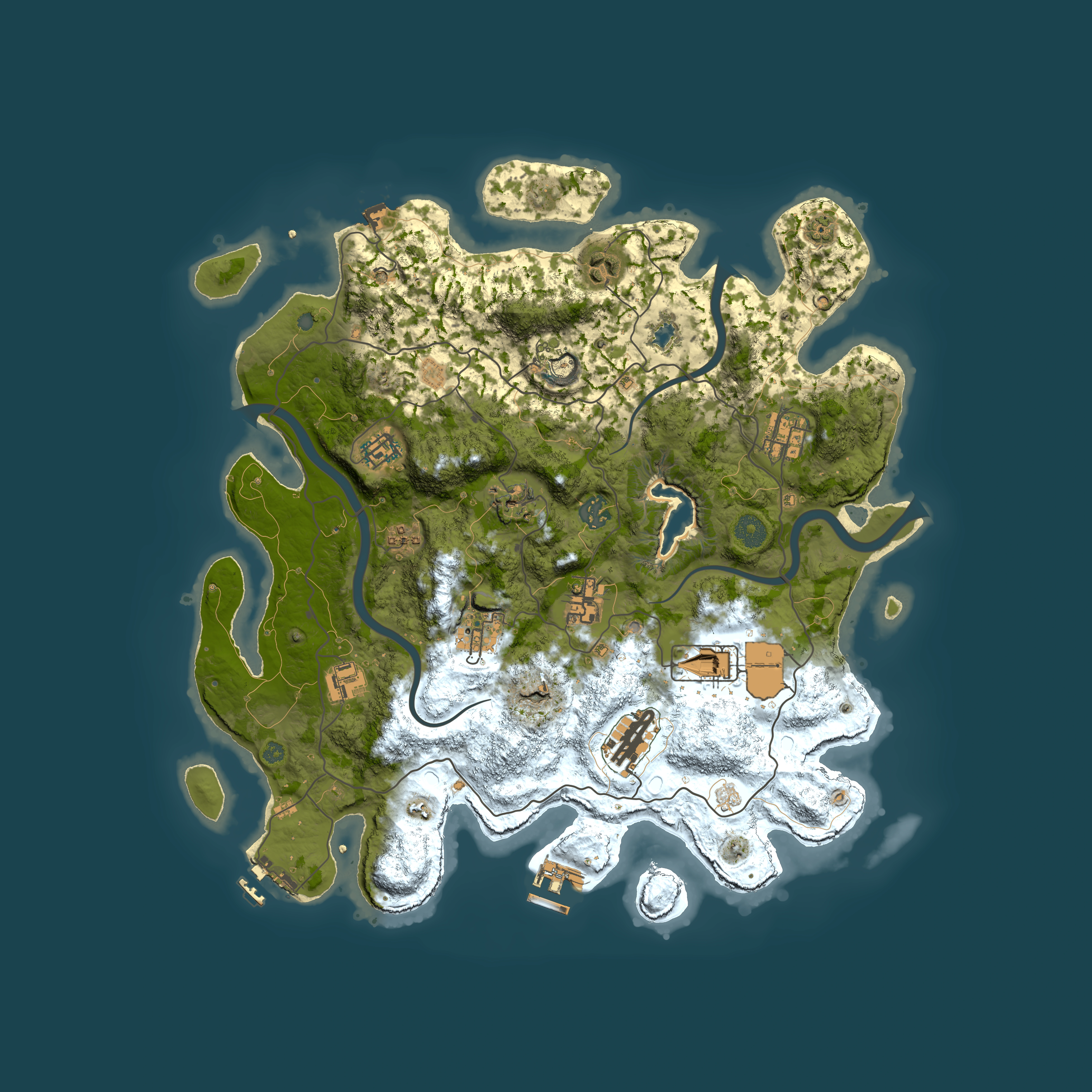 Full top-down render of Rust map seed 1982934198, 4000x4000m