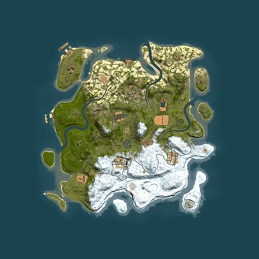 Rust map seed 2076978447, 3500x3500m top-down preview