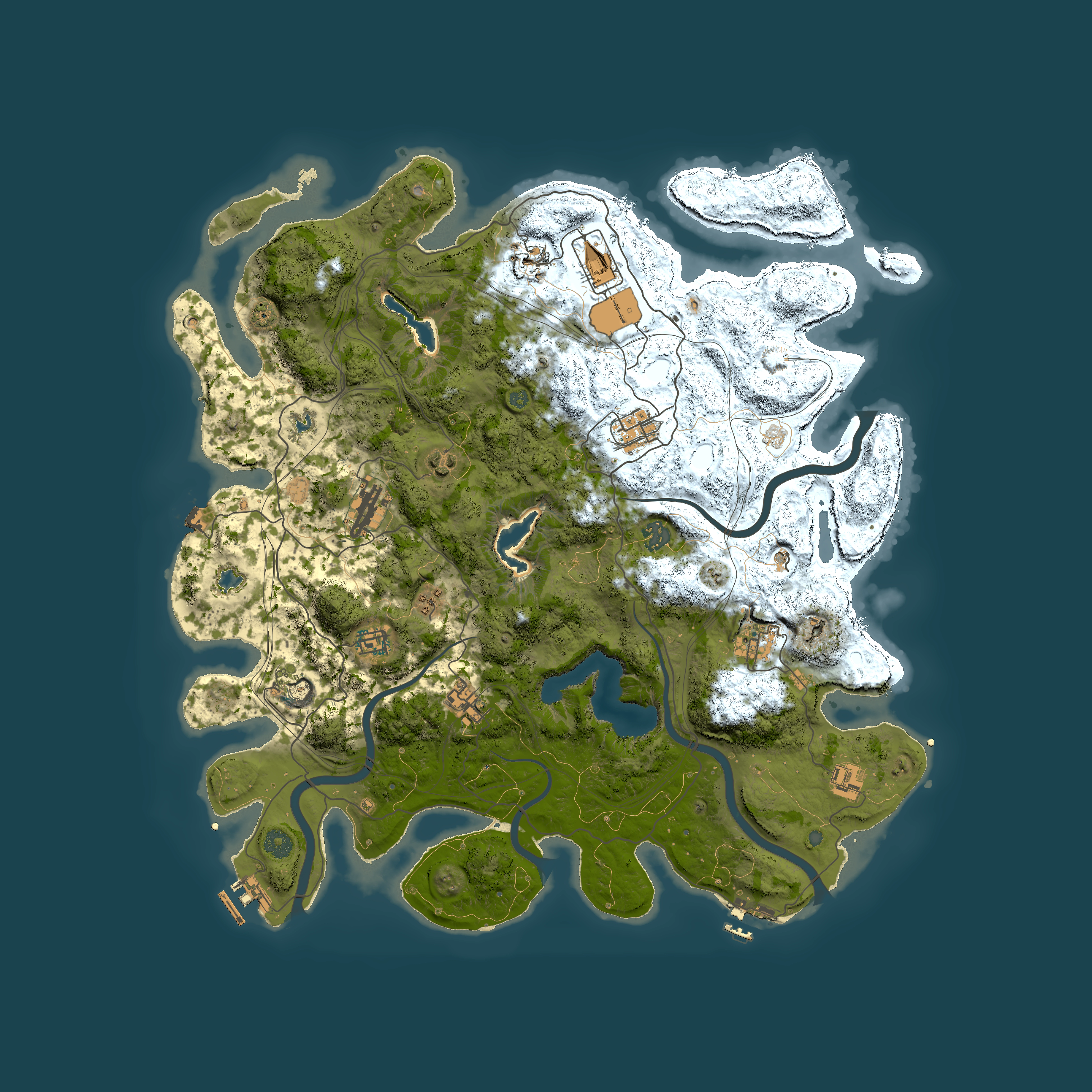 Full top-down render of Rust map seed 1418236876, 4500x4500m
