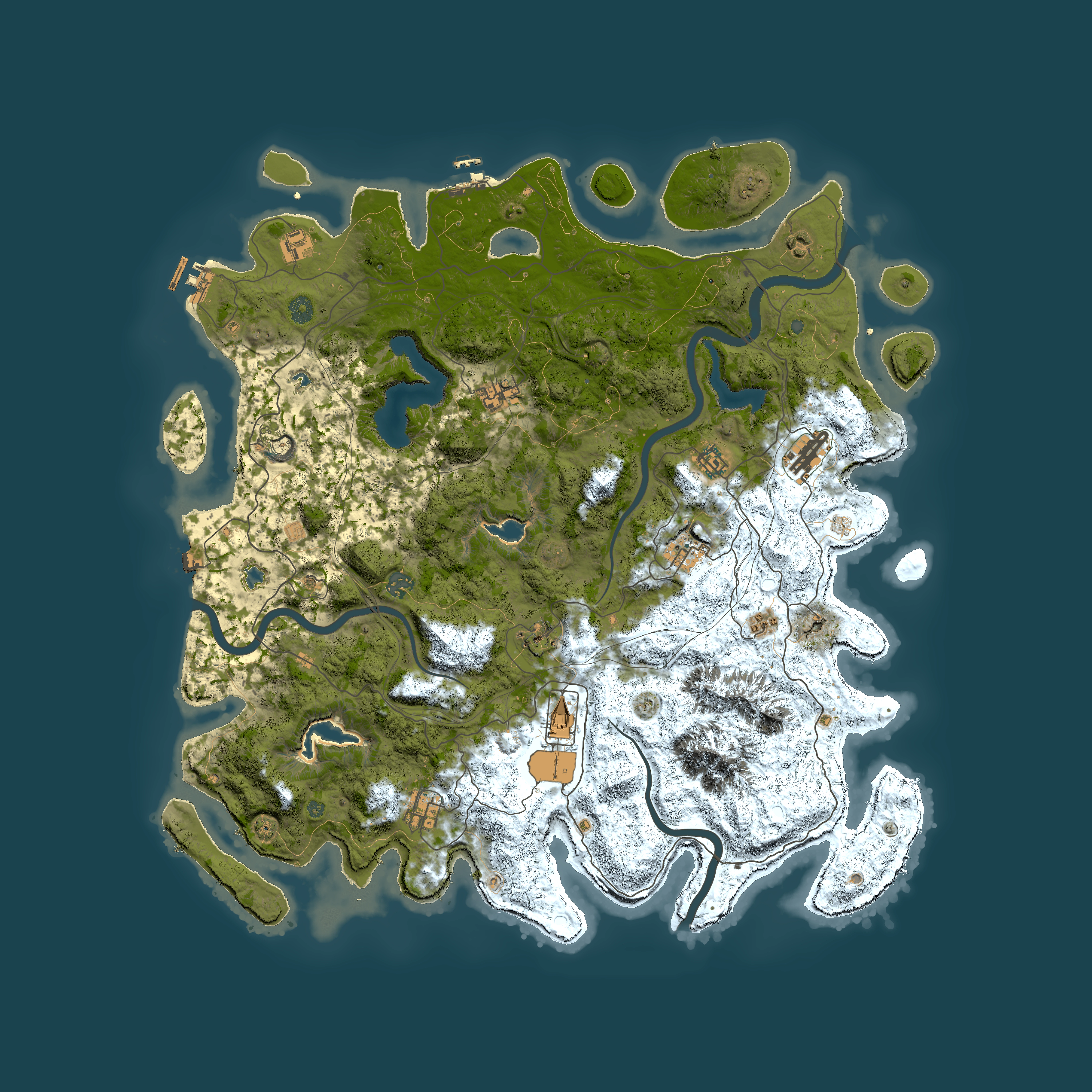 Full top-down render of Rust map seed 1928427138, 5000x5000m