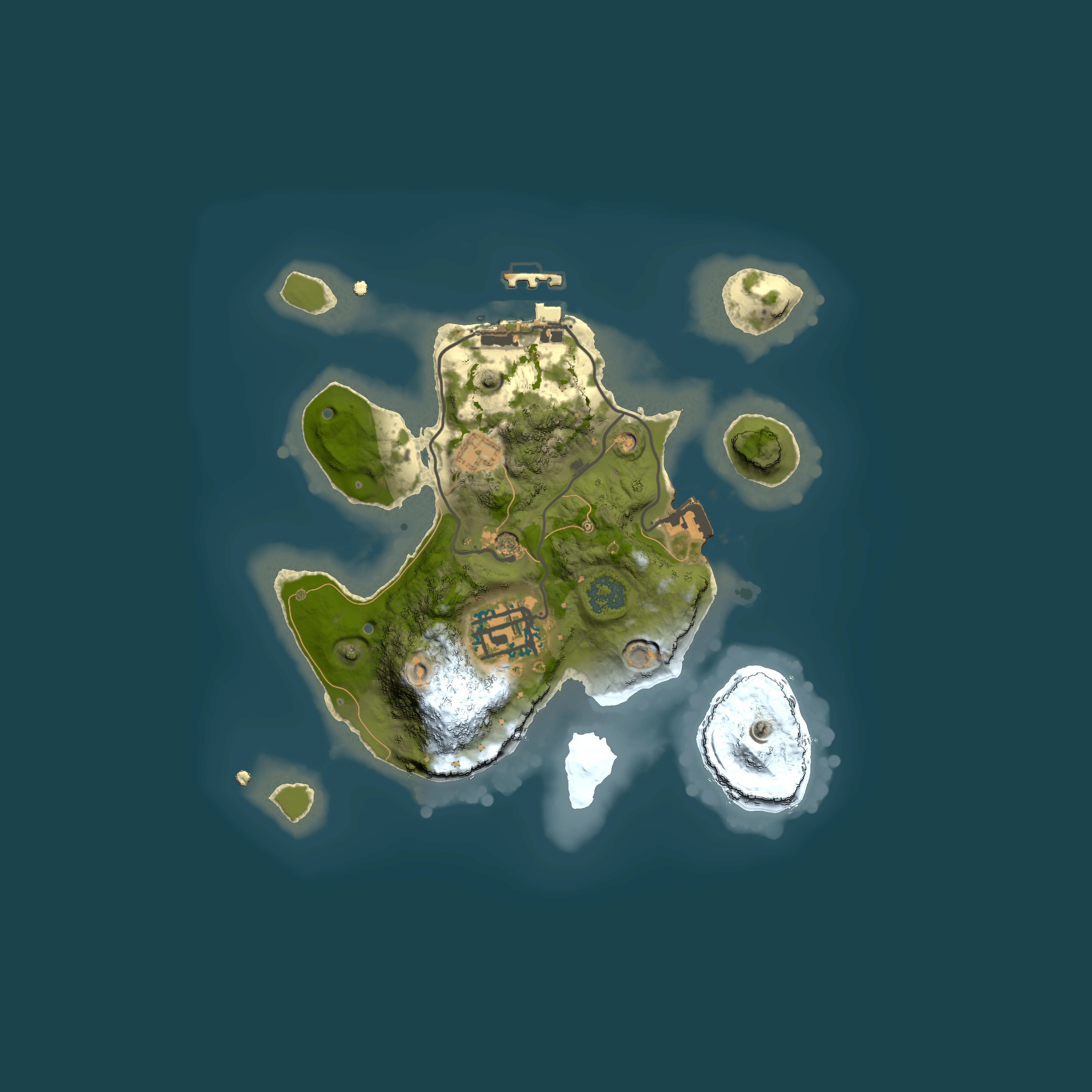 Full top-down render of Rust map seed 609508461, 2000x2000m