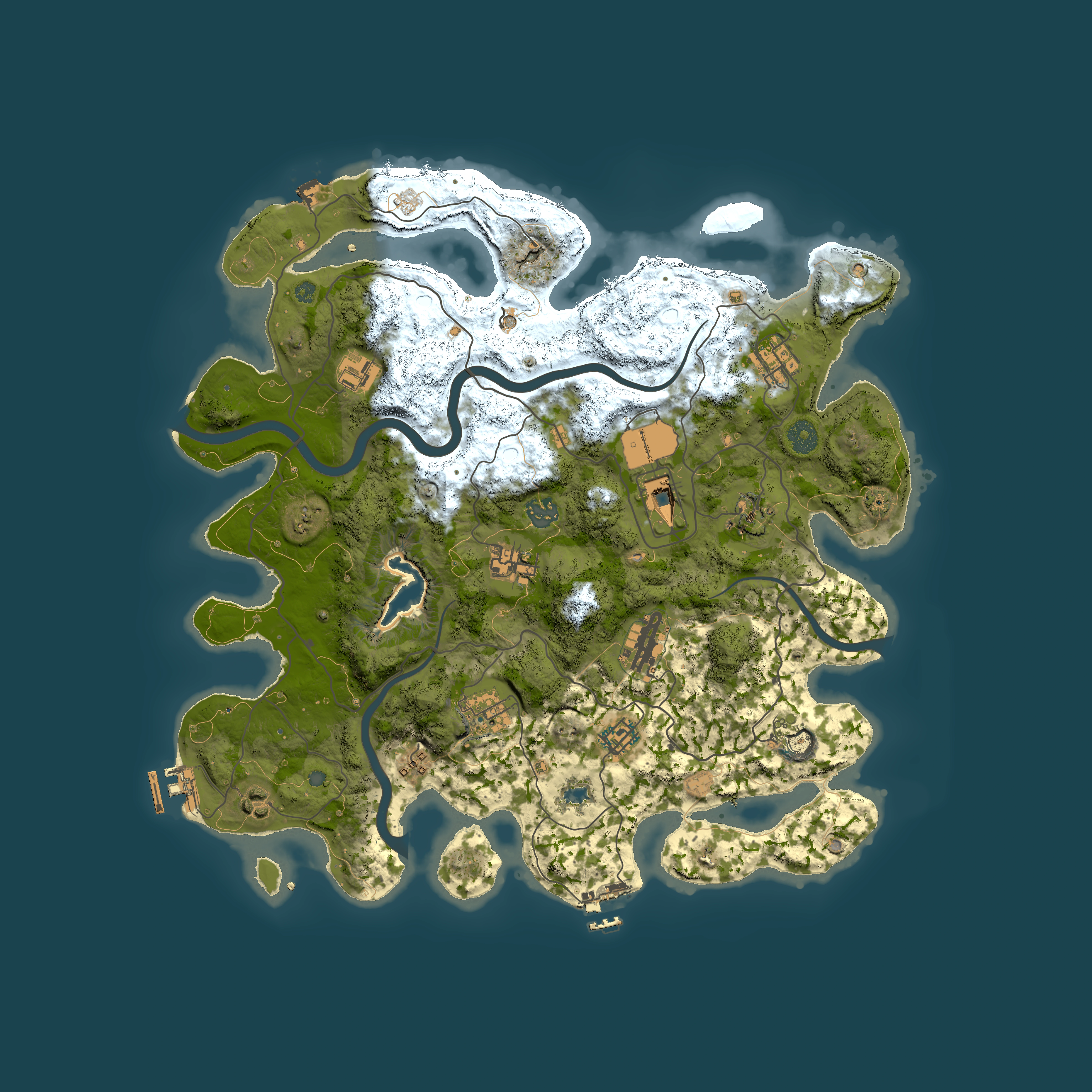 Full top-down render of Rust map seed 1279208164, 4000x4000m