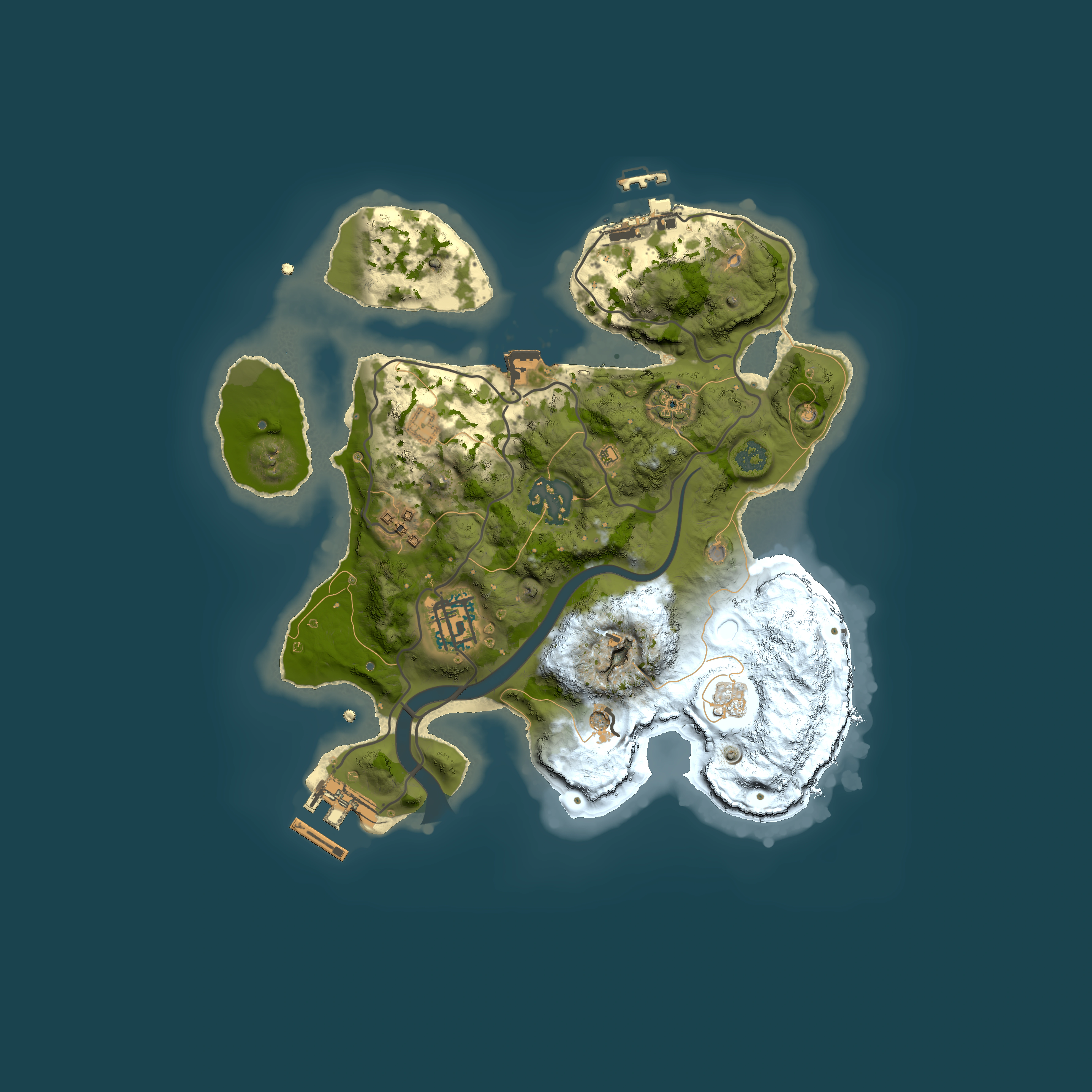Full top-down render of Rust map seed 453472245, 2500x2500m