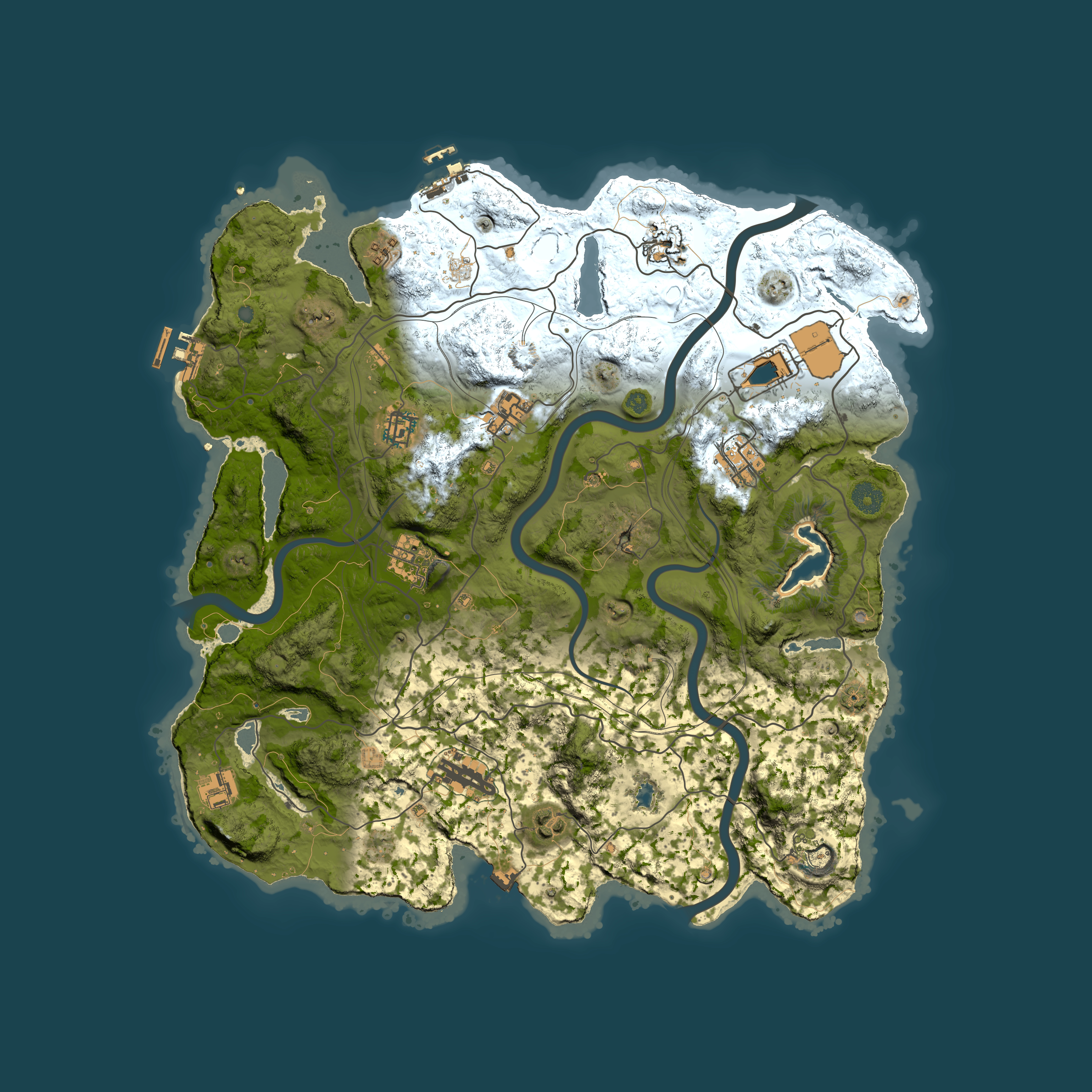 Full top-down render of Rust map seed 886707967, 4000x4000m