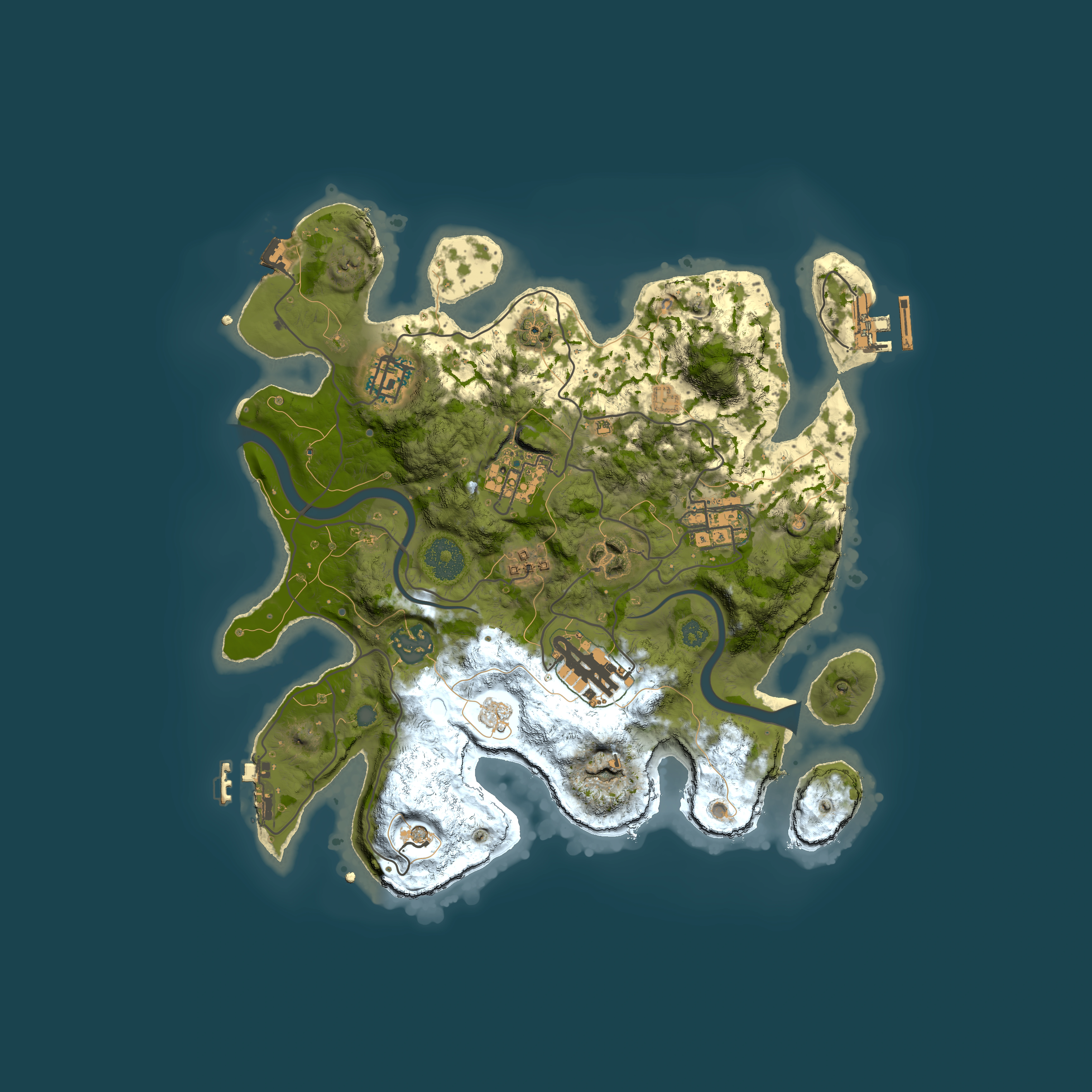 Full top-down render of Rust map seed 1017682524, 3000x3000m