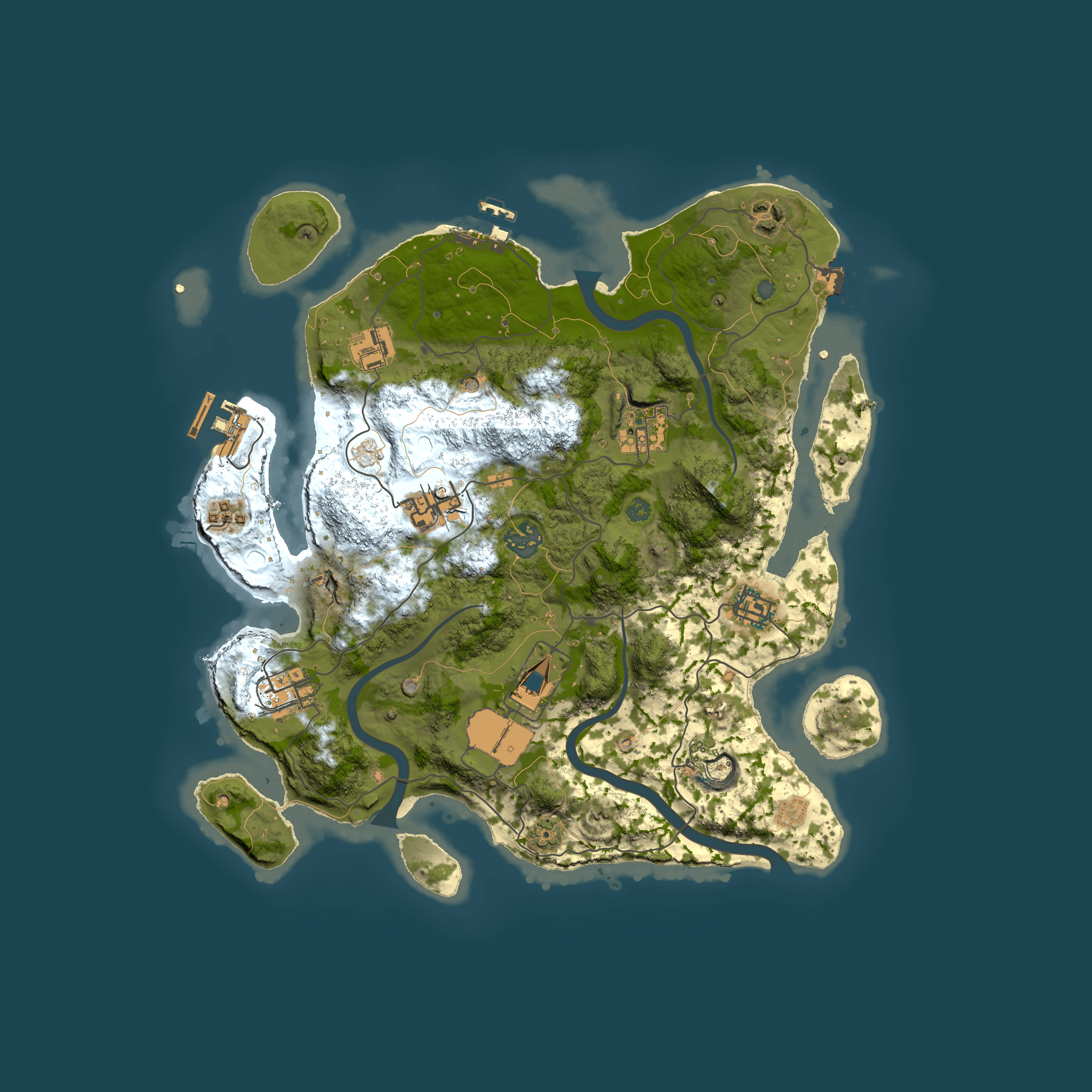 Full top-down render of Rust map seed 313640275, 3500x3500m