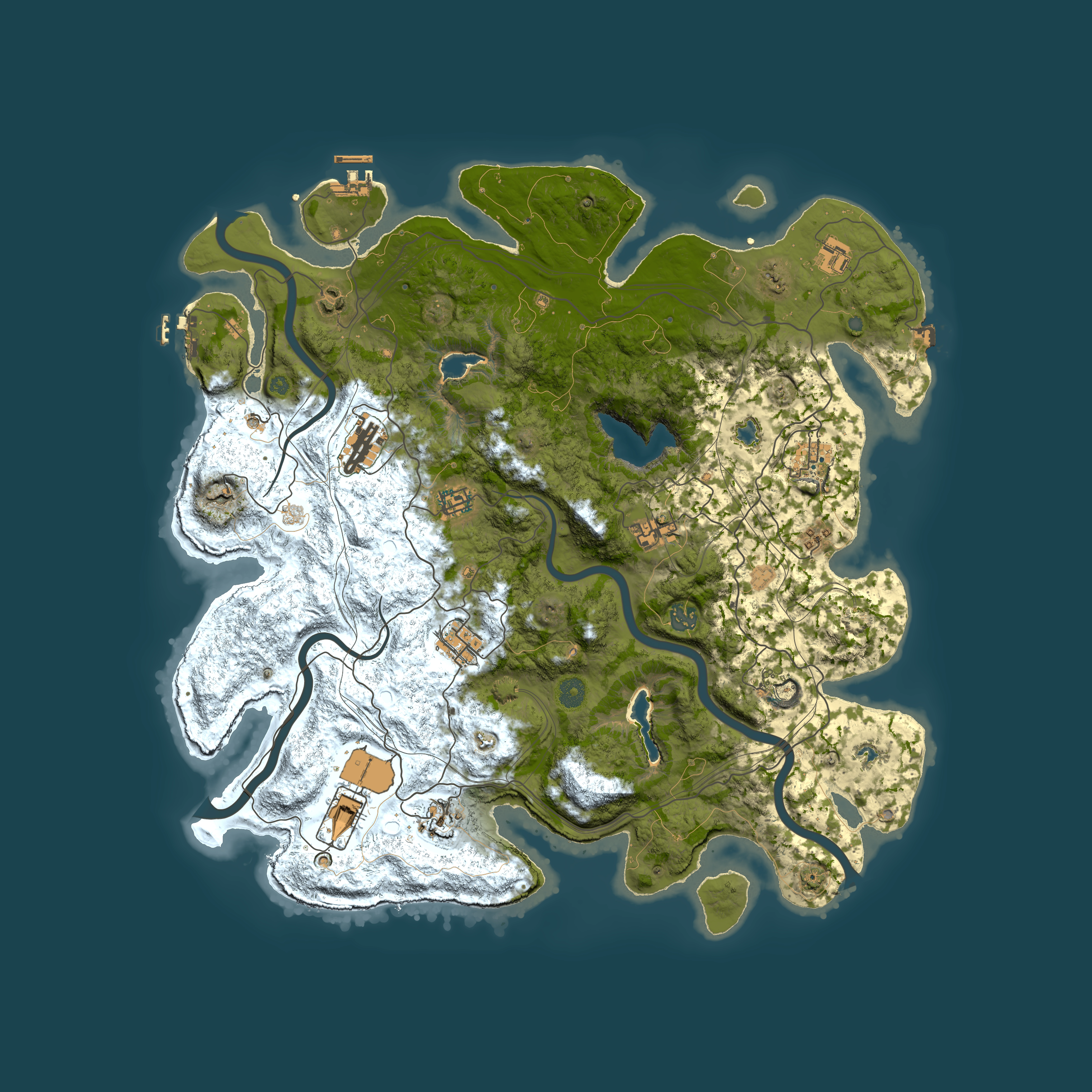 Full top-down render of Rust map seed 2072581634, 4500x4500m