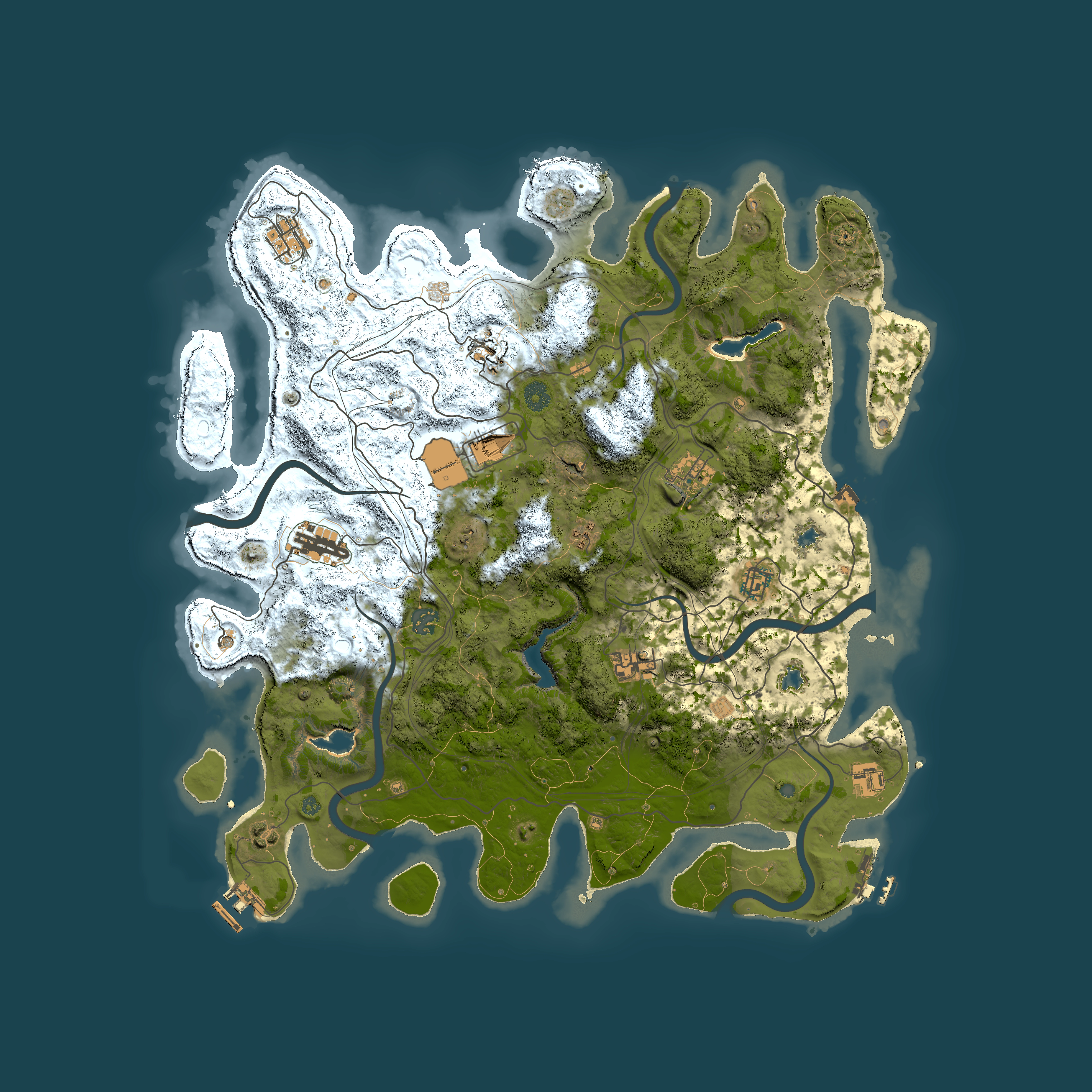 Full top-down render of Rust map seed 1584407957, 4500x4500m
