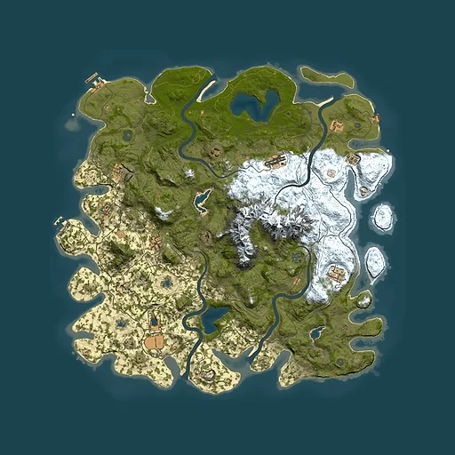 Rust map seed 333906125, 5000x5000m top-down preview