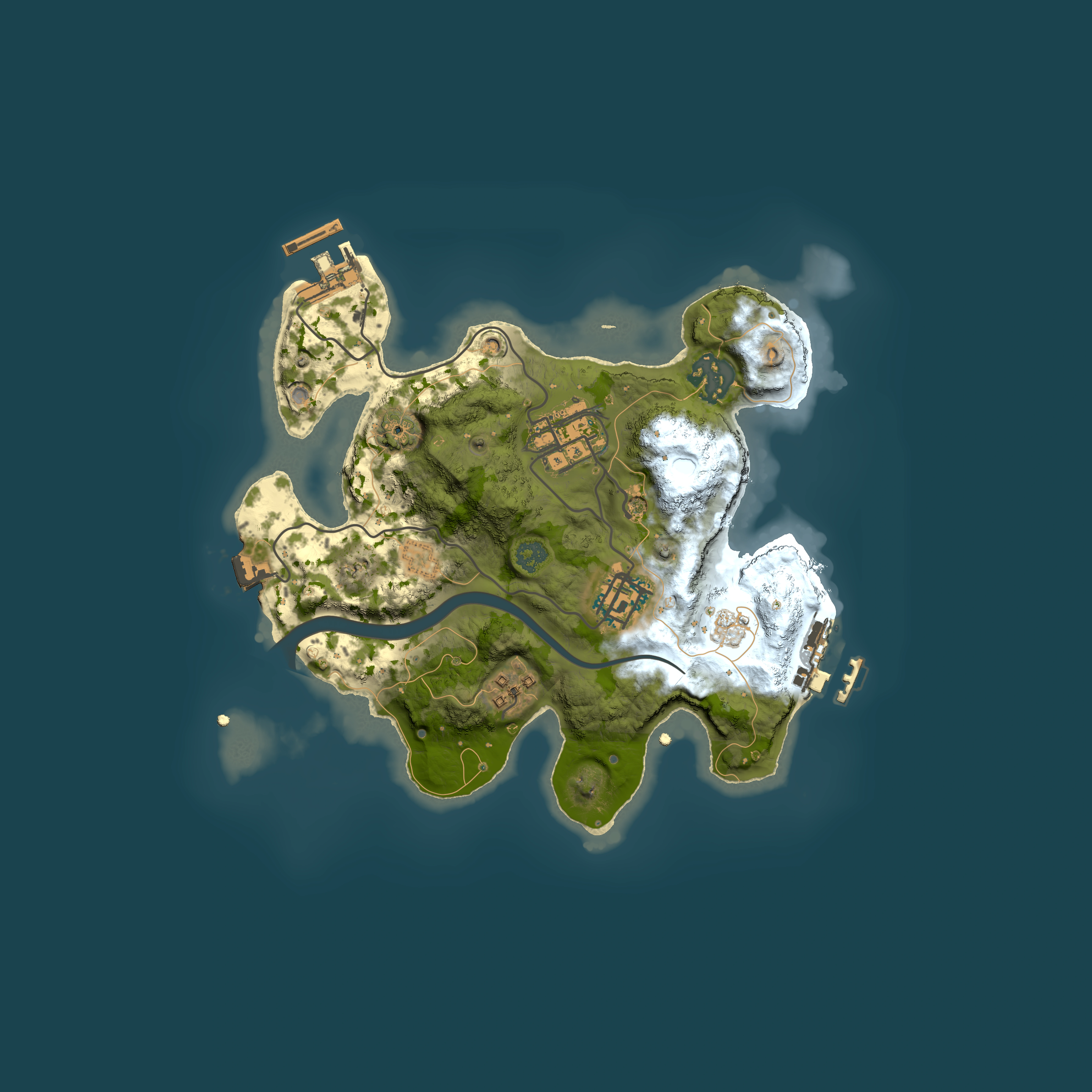 Full top-down render of Rust map seed 1880300688, 2500x2500m