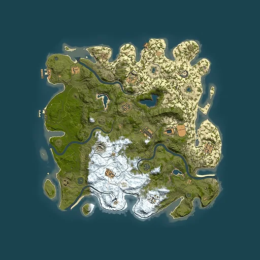 Rust map seed 1558542964, 4500x4500m top-down preview