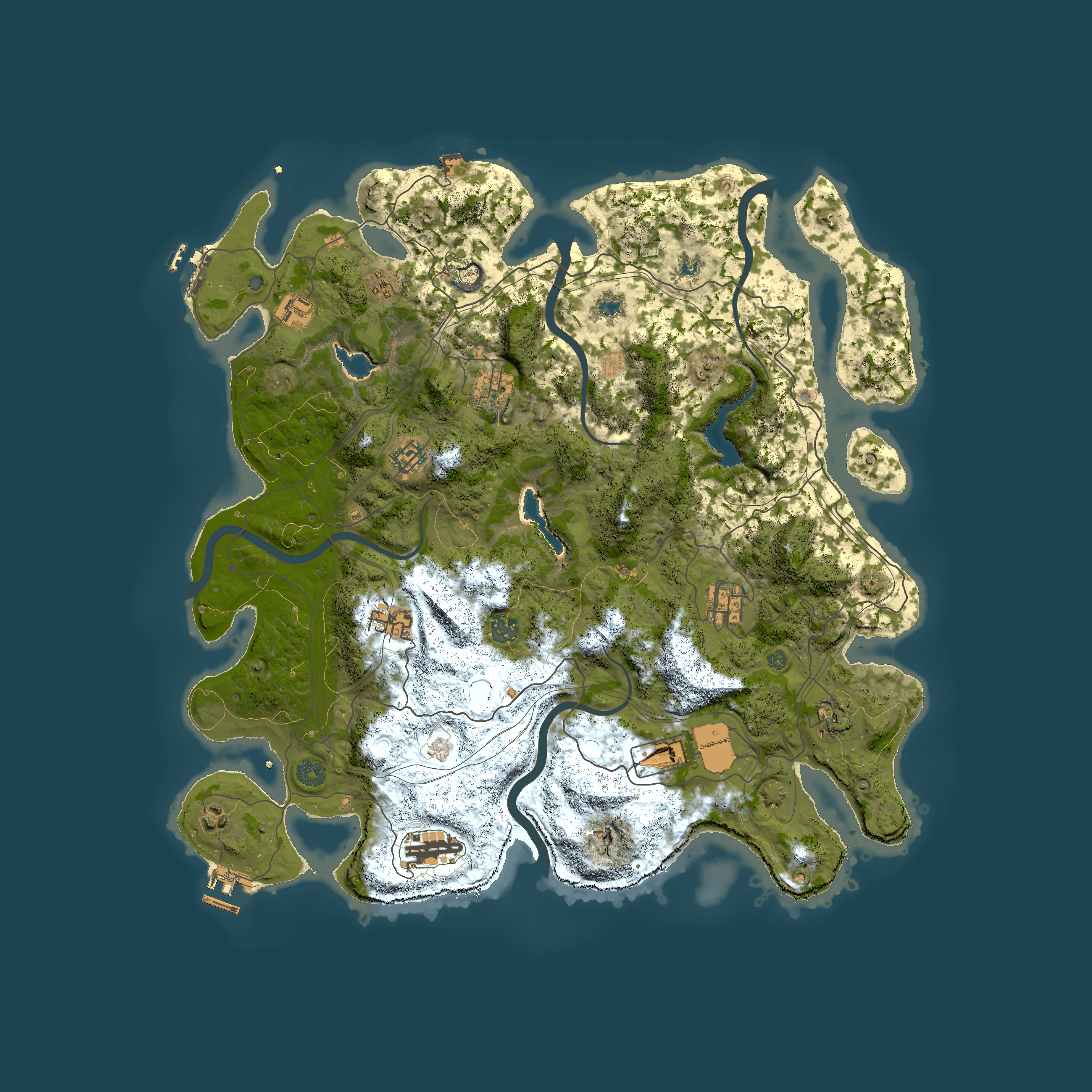 Full top-down render of Rust map seed 334928305, 4500x4500m