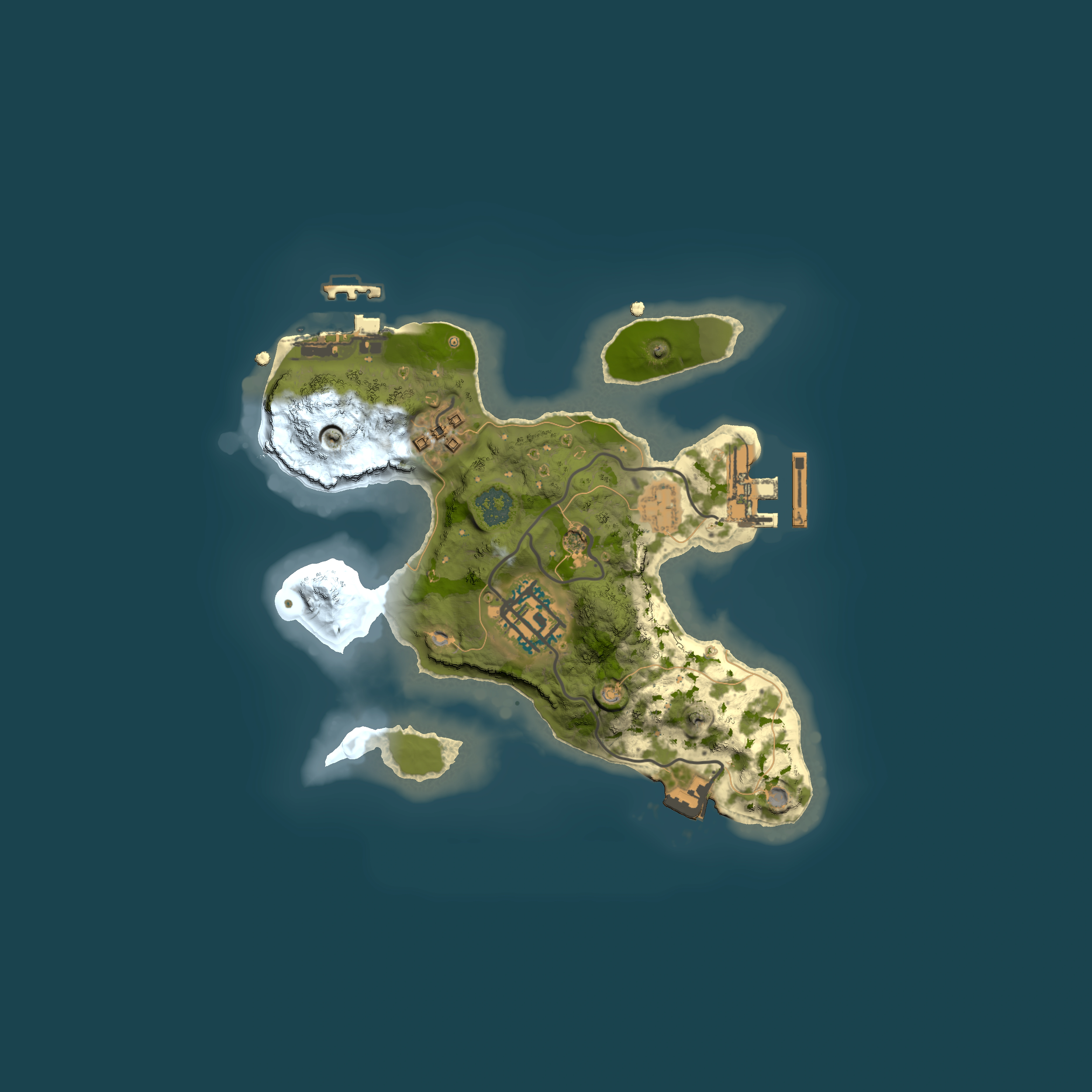 Full top-down render of Rust map seed 2087836106, 2000x2000m