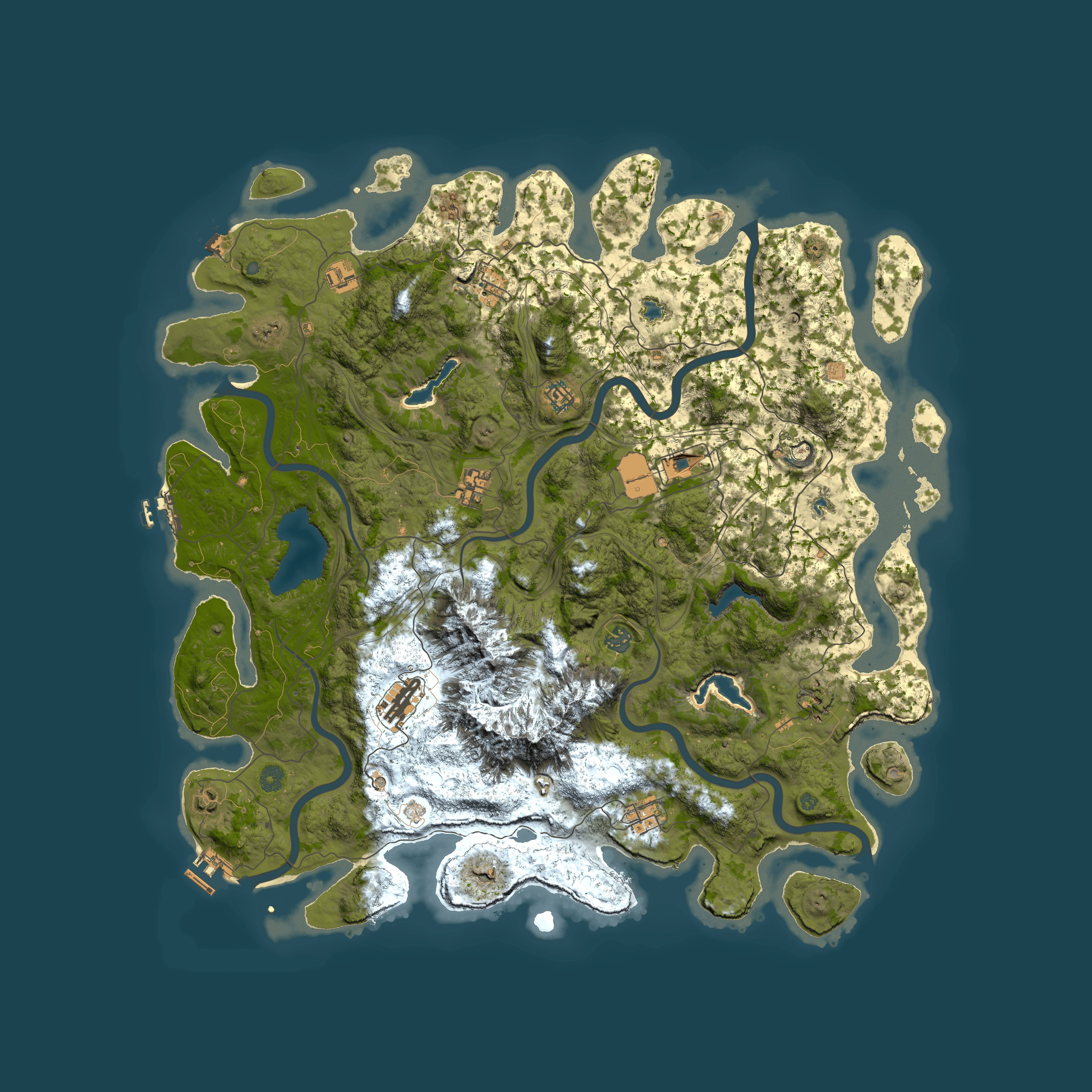 Full top-down render of Rust map seed 15344810, 5000x5000m