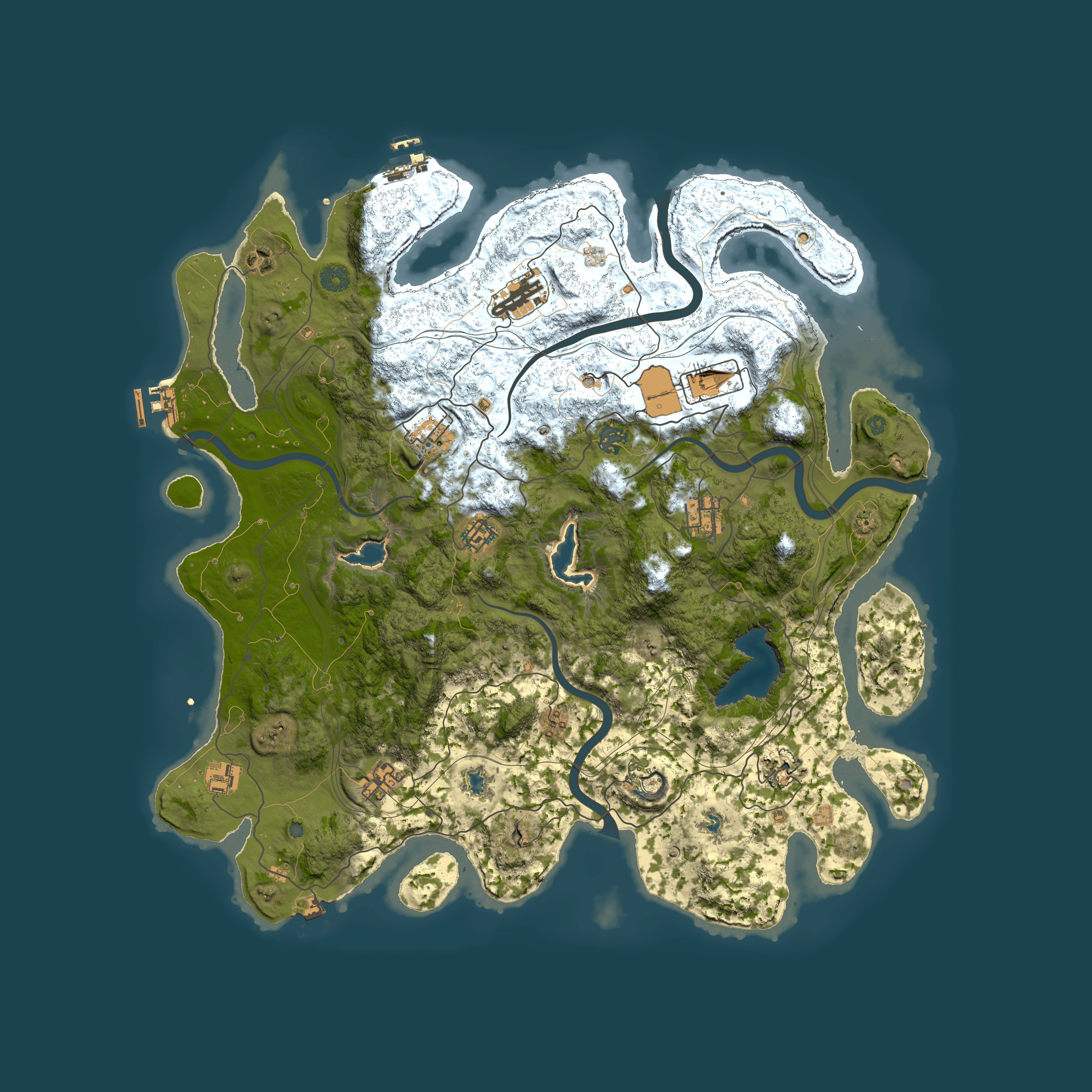 Full top-down render of Rust map seed 1276387467, 4500x4500m