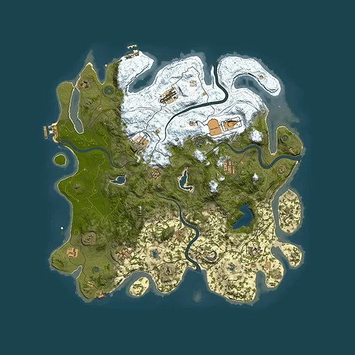 Rust map seed 1276387467, 4500x4500m top-down preview