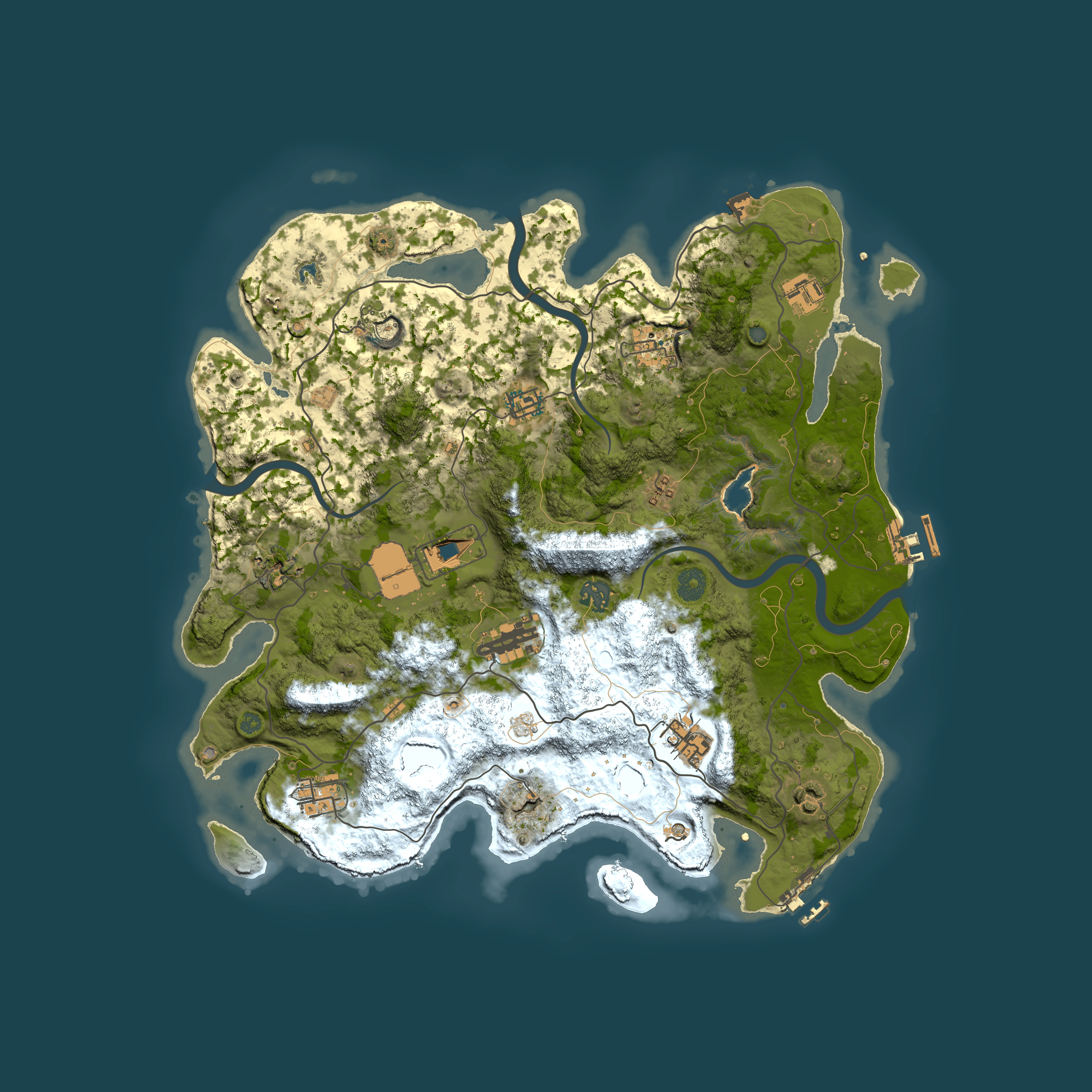Full top-down render of Rust map seed 1970533728, 4000x4000m