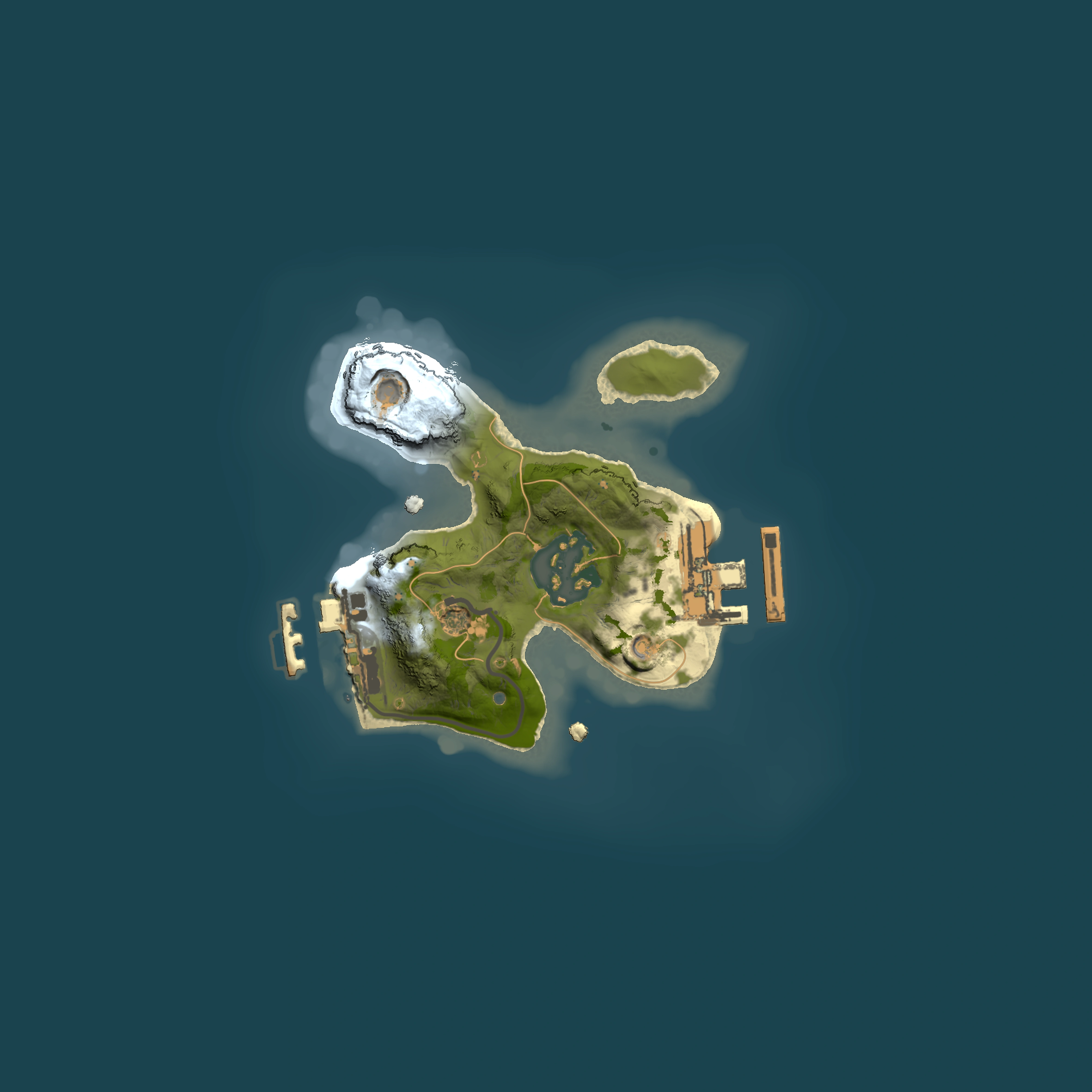 Full top-down render of Rust map seed 1558105950, 1500x1500m