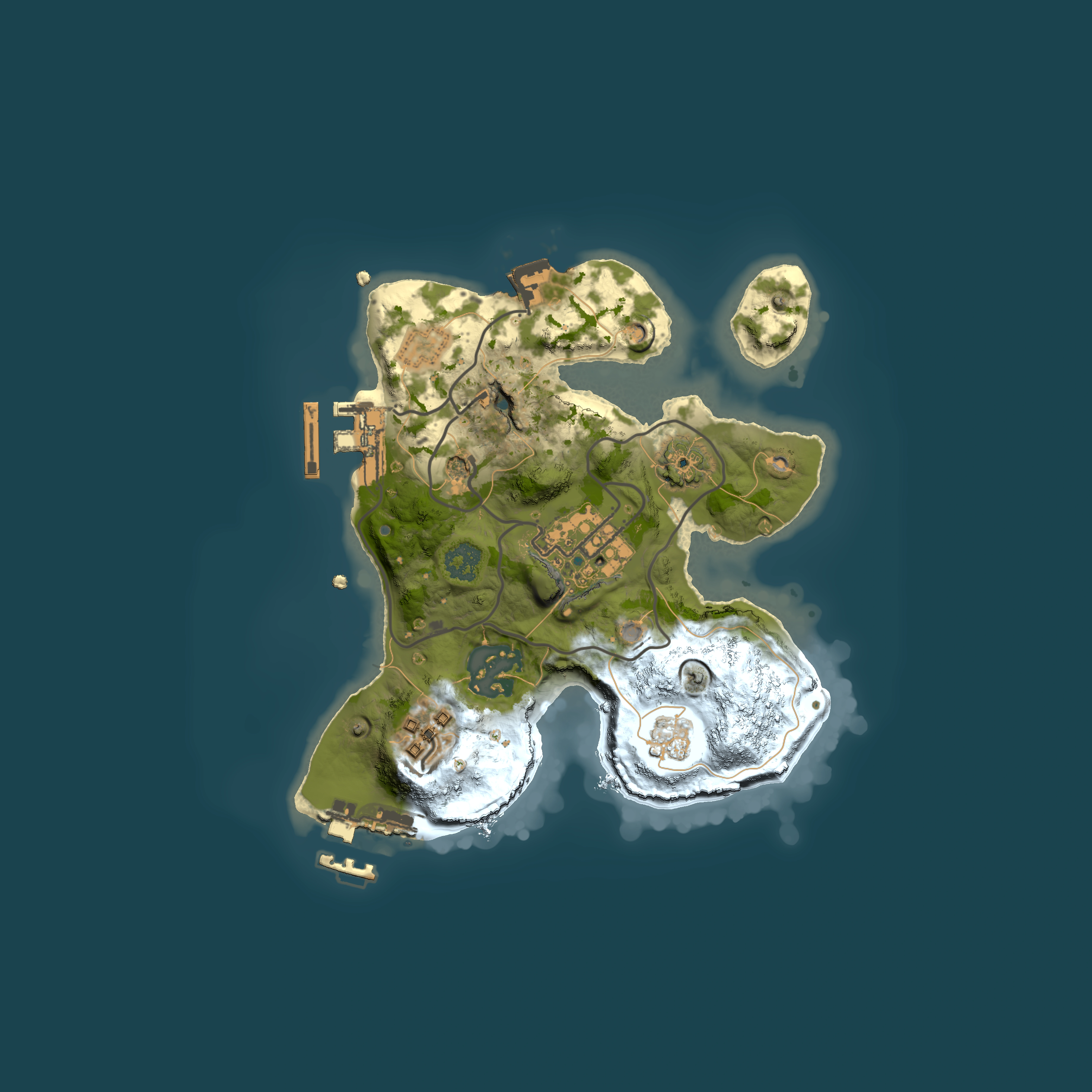 Full top-down render of Rust map seed 1882658033, 2000x2000m