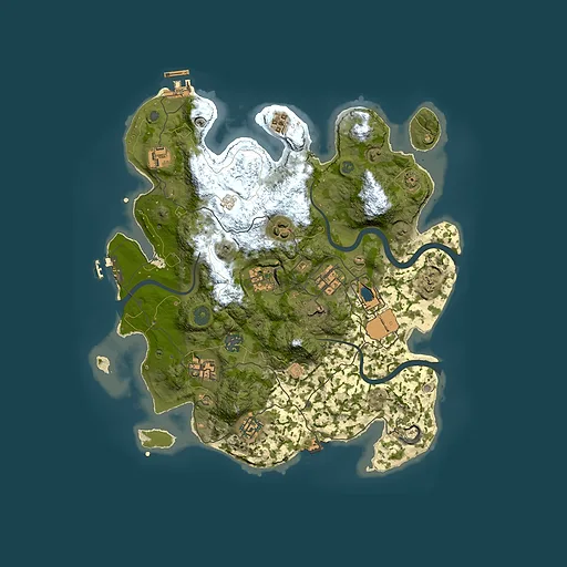 Rust map seed 1121718343, 3500x3500m top-down preview