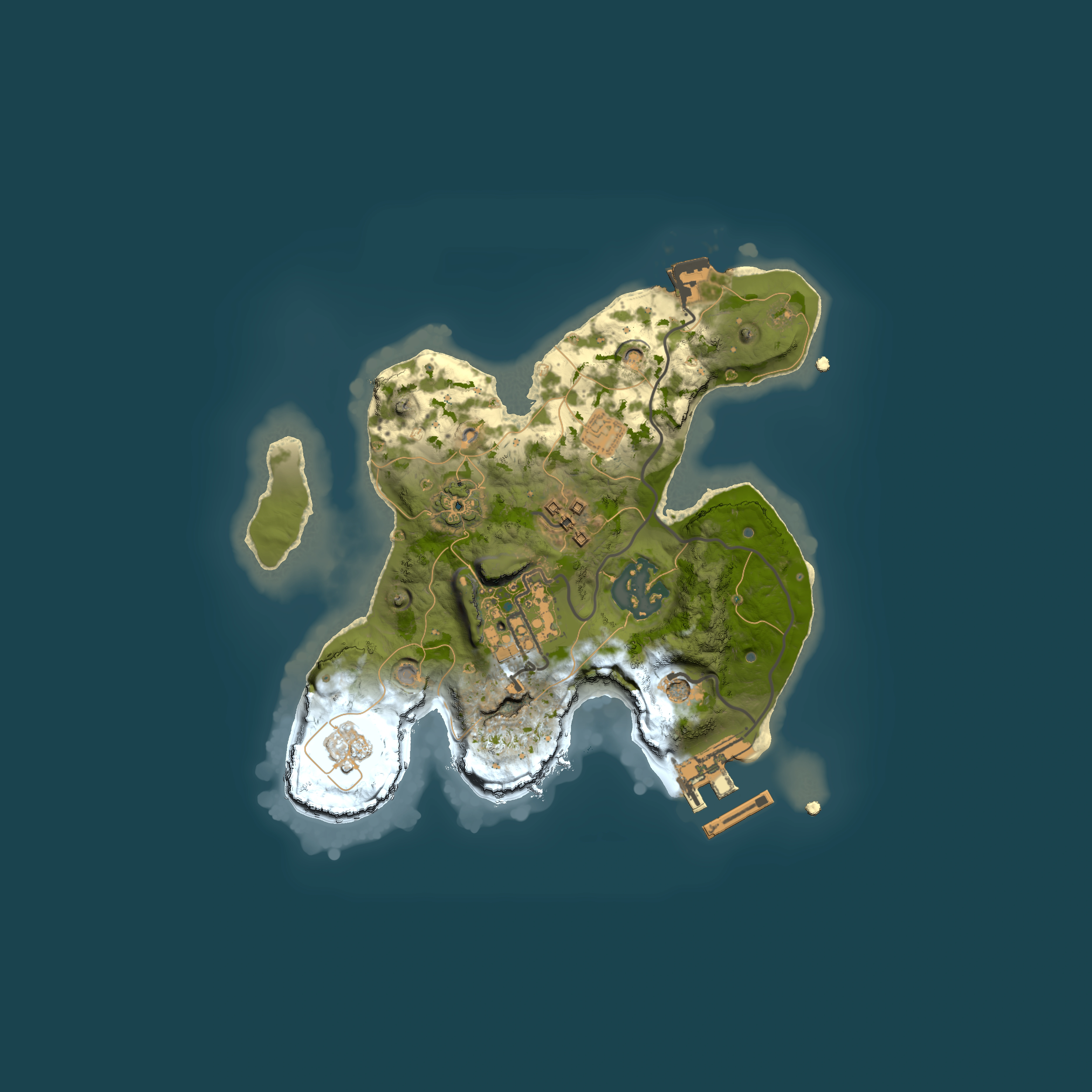 Full top-down render of Rust map seed 279840537, 2000x2000m