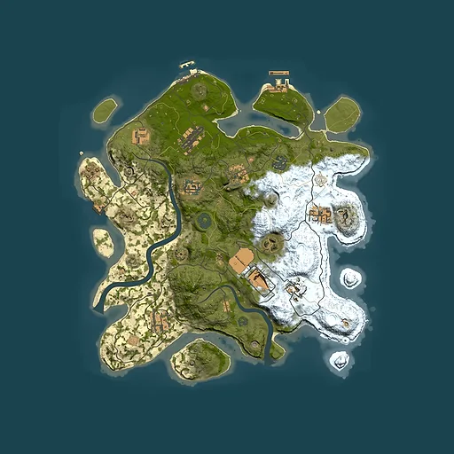 Rust map seed 1736641551, 3500x3500m top-down preview