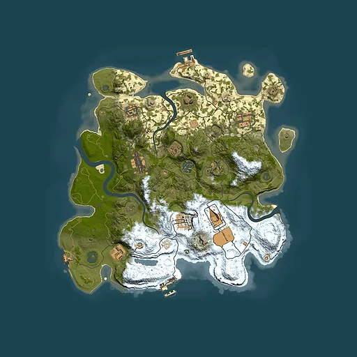 Rust map seed 878618762, 3500x3500m top-down preview