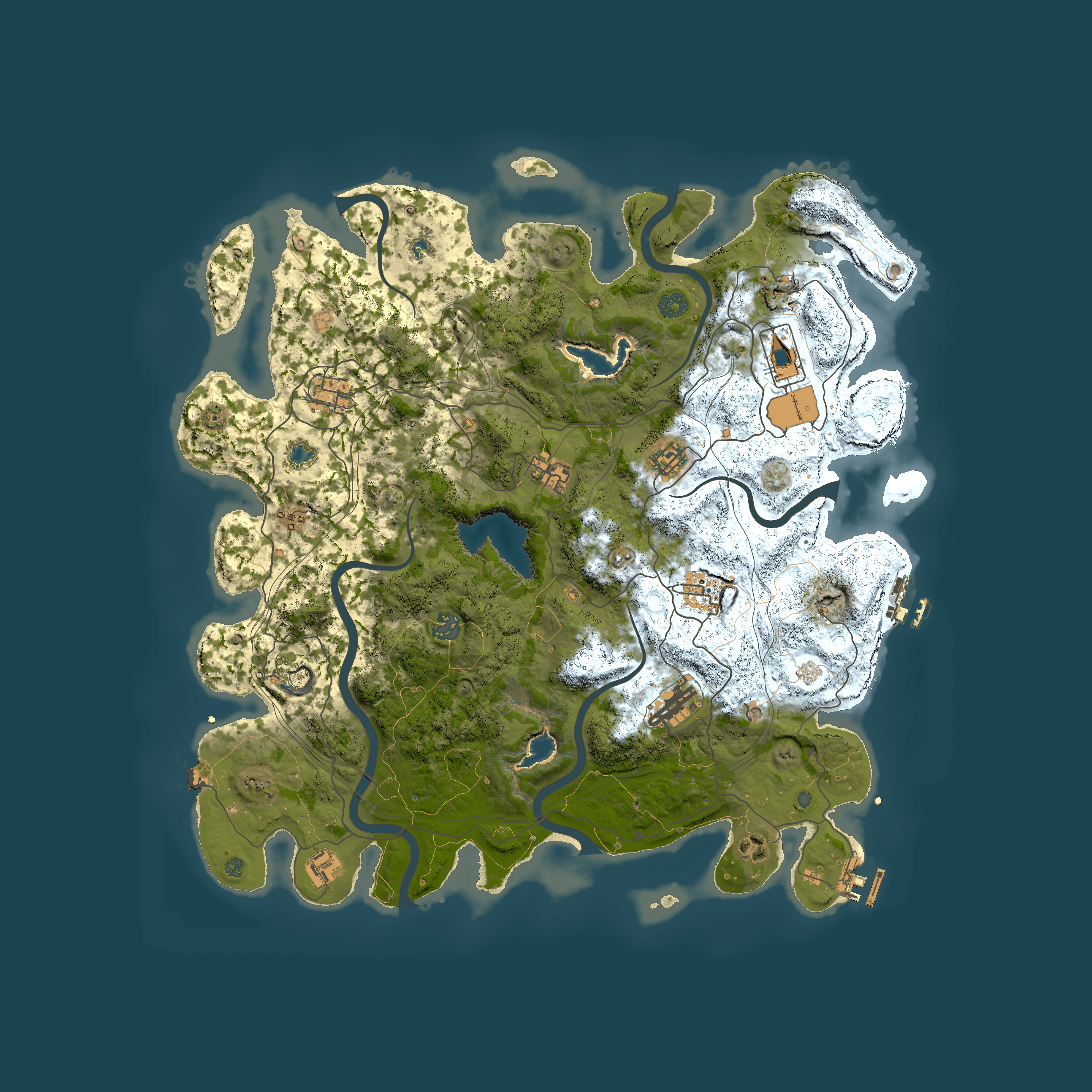Full top-down render of Rust map seed 169339851, 4500x4500m