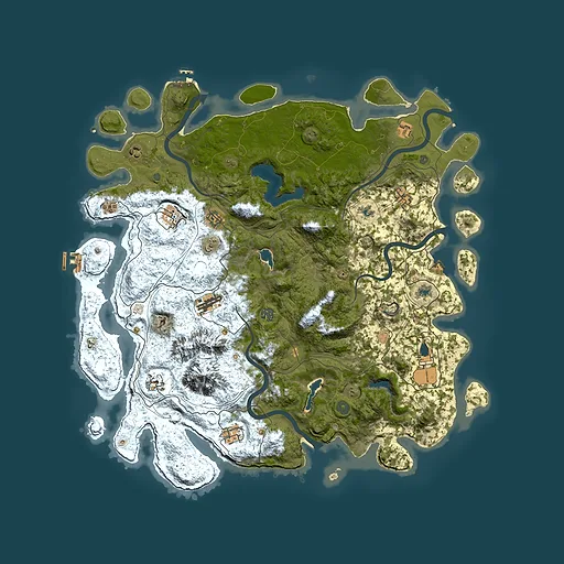 Rust map seed 229510654, 5000x5000m top-down preview