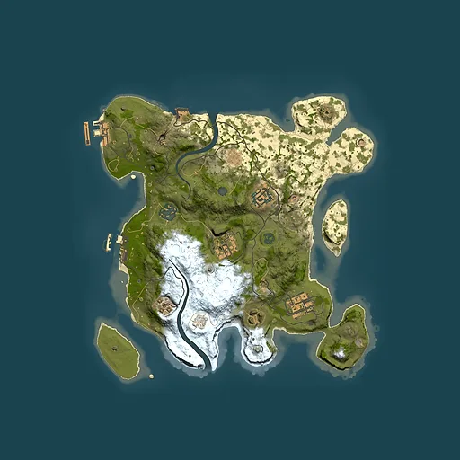 Rust map seed 736038897, 3000x3000m top-down preview