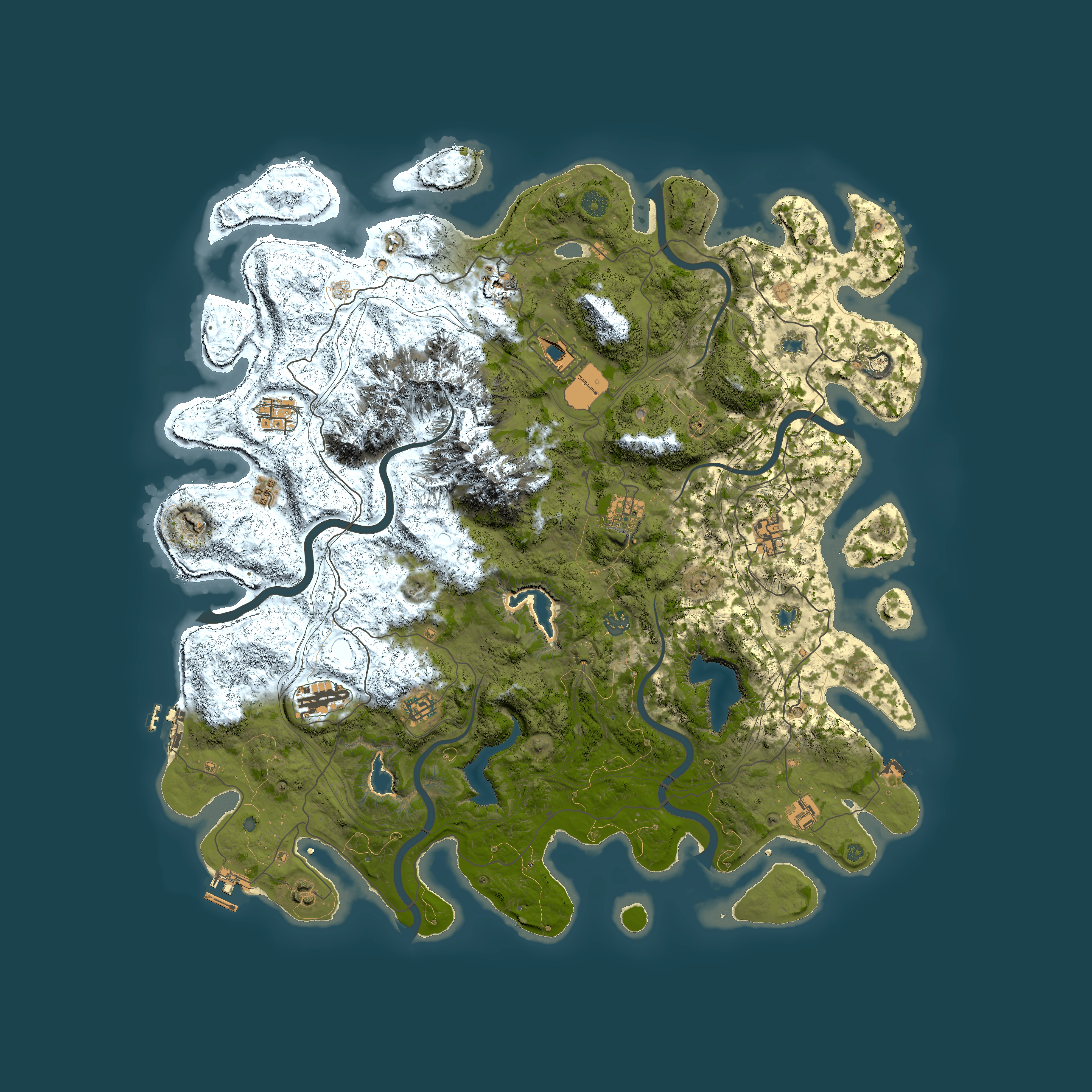 Full top-down render of Rust map seed 306767918, 5000x5000m