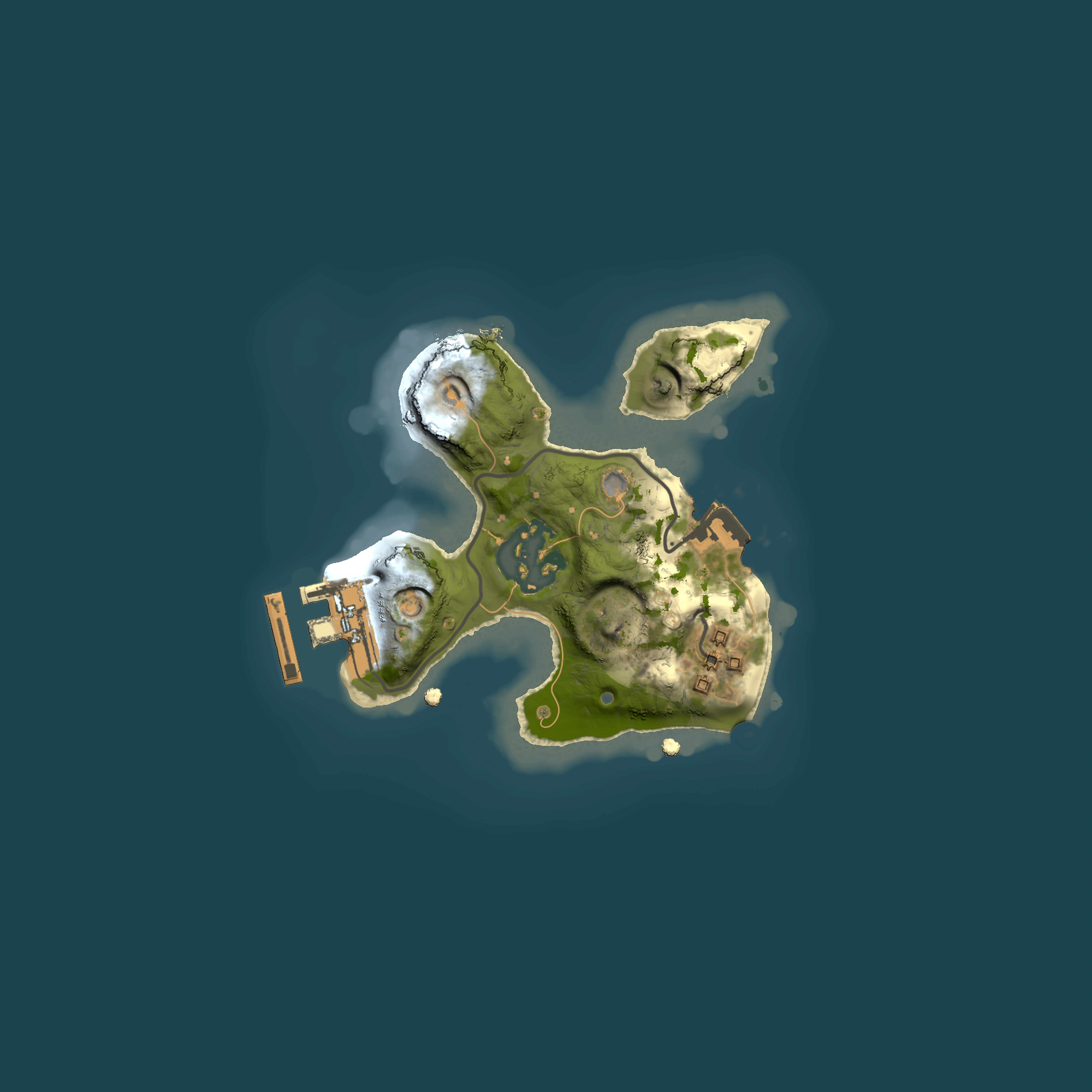 Full top-down render of Rust map seed 240628860, 1500x1500m