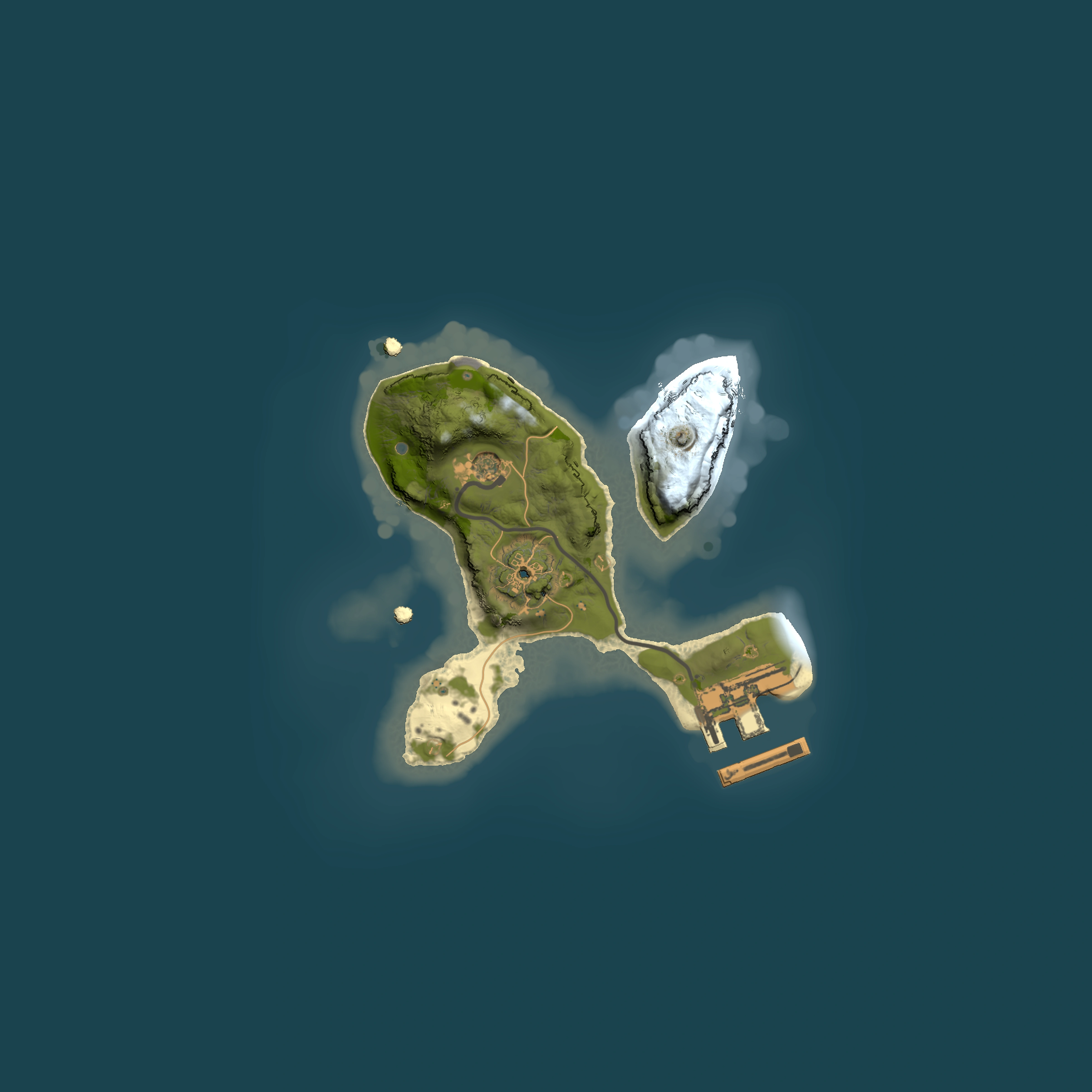 Full top-down render of Rust map seed 1061153363, 1500x1500m