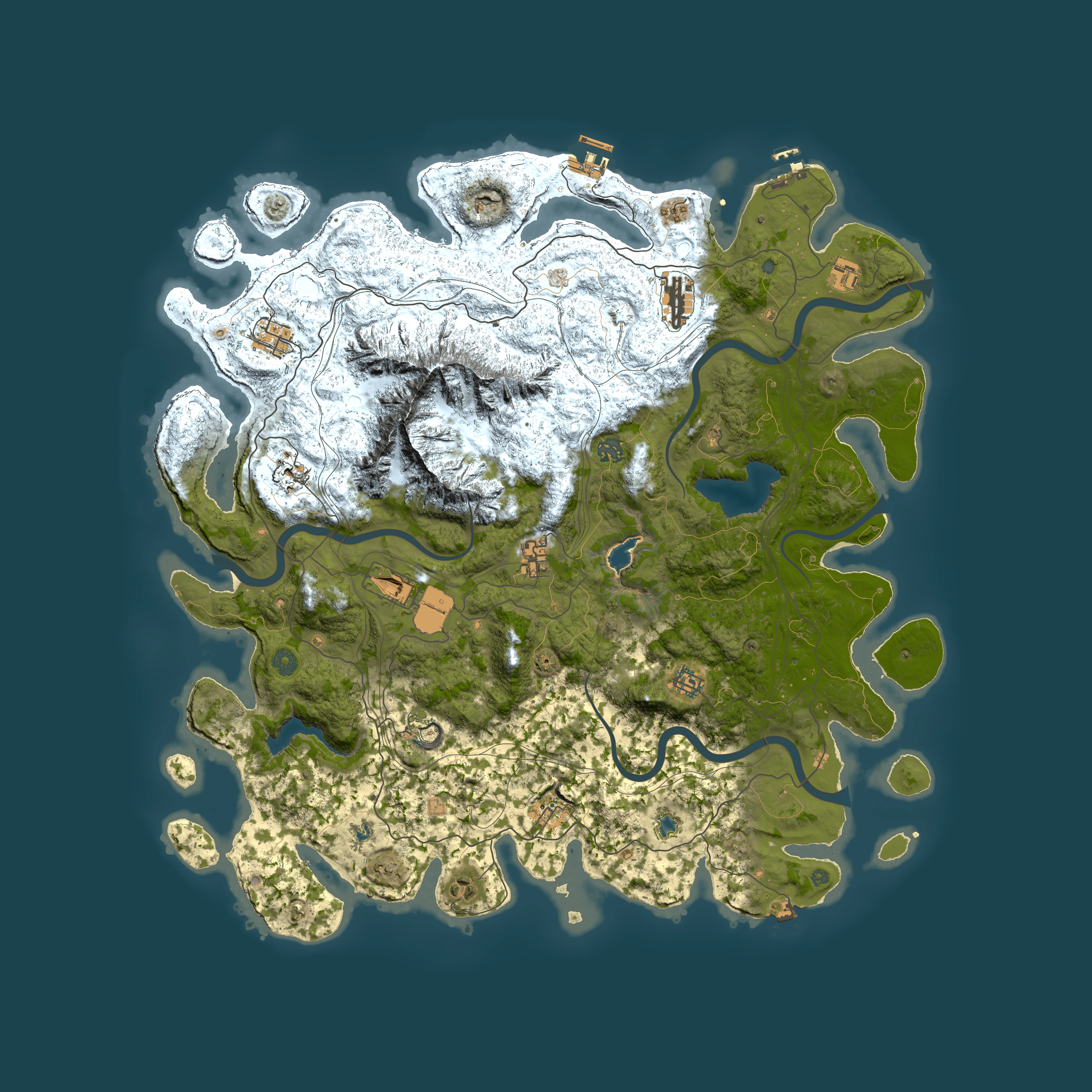 Full top-down render of Rust map seed 212295052, 5000x5000m