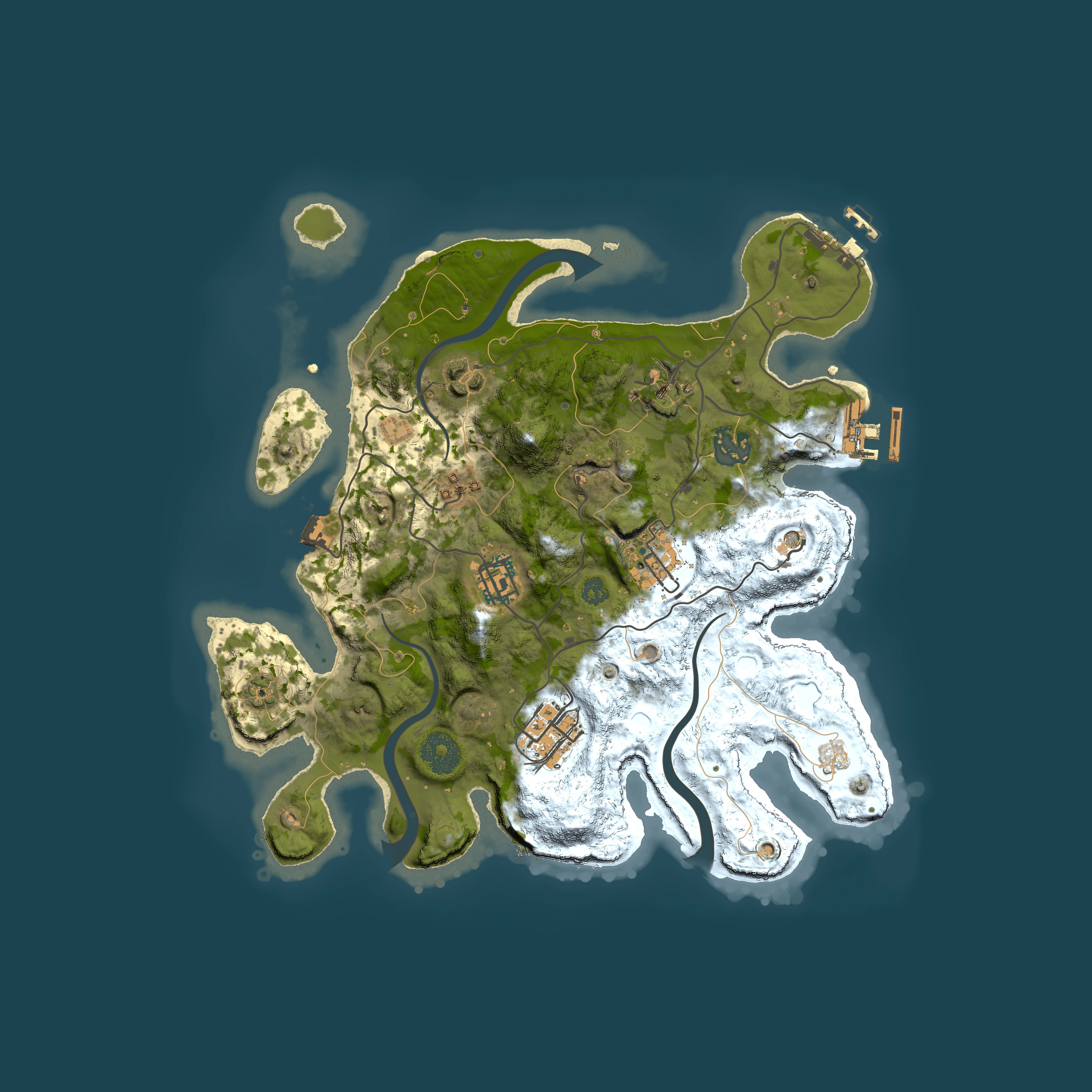 Full top-down render of Rust map seed 113677061, 3000x3000m