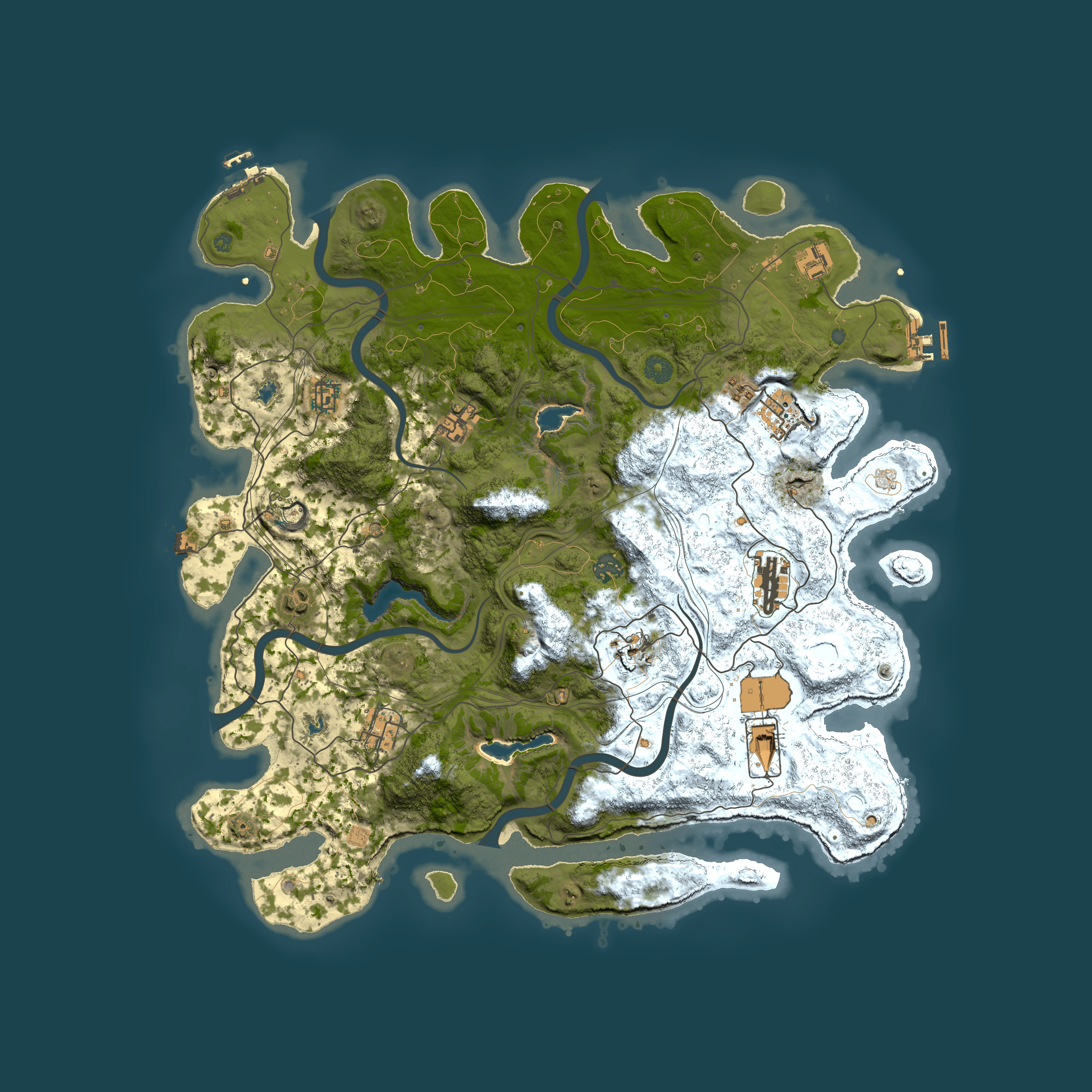 Full top-down render of Rust map seed 1986120095, 4500x4500m