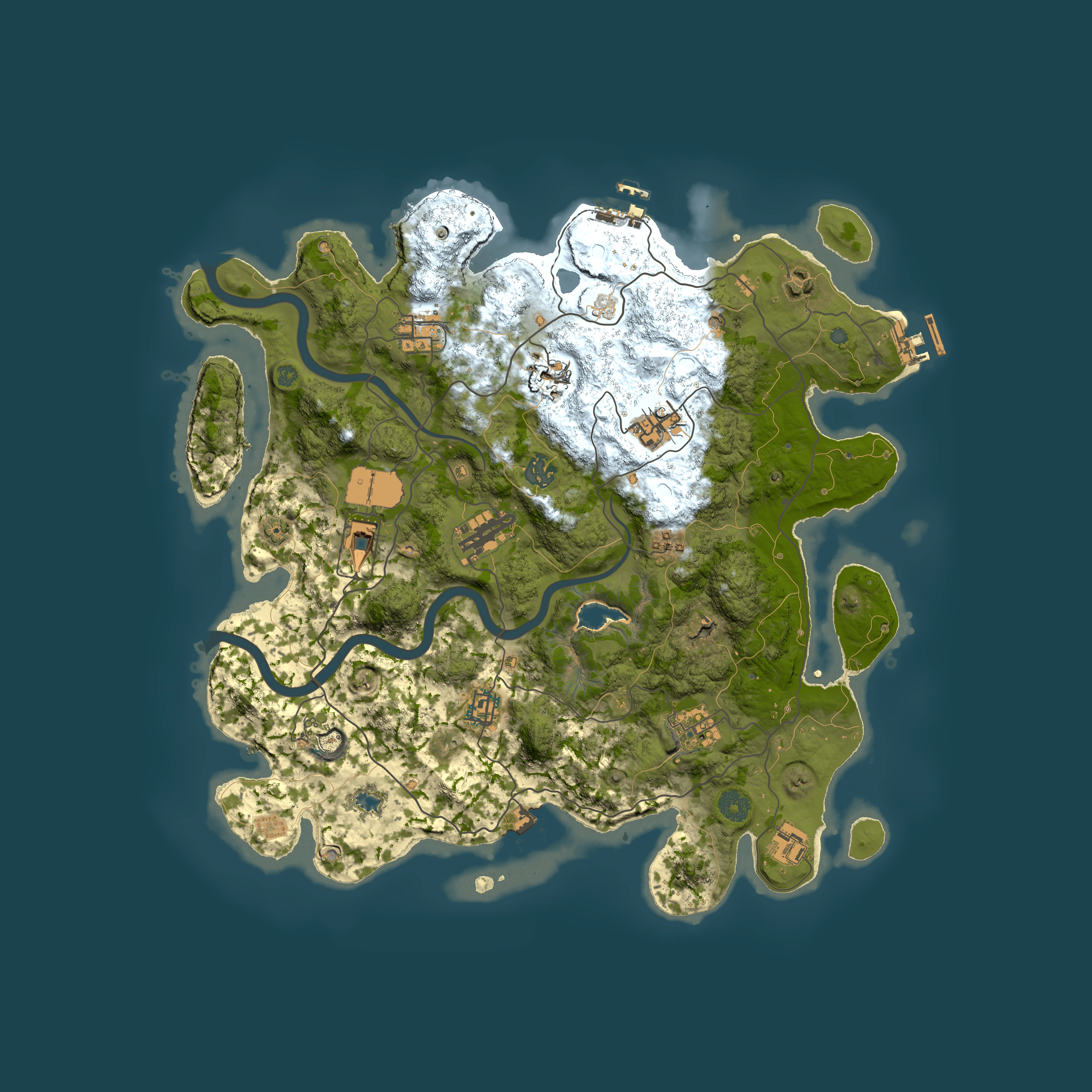 Full top-down render of Rust map seed 485829317, 4000x4000m