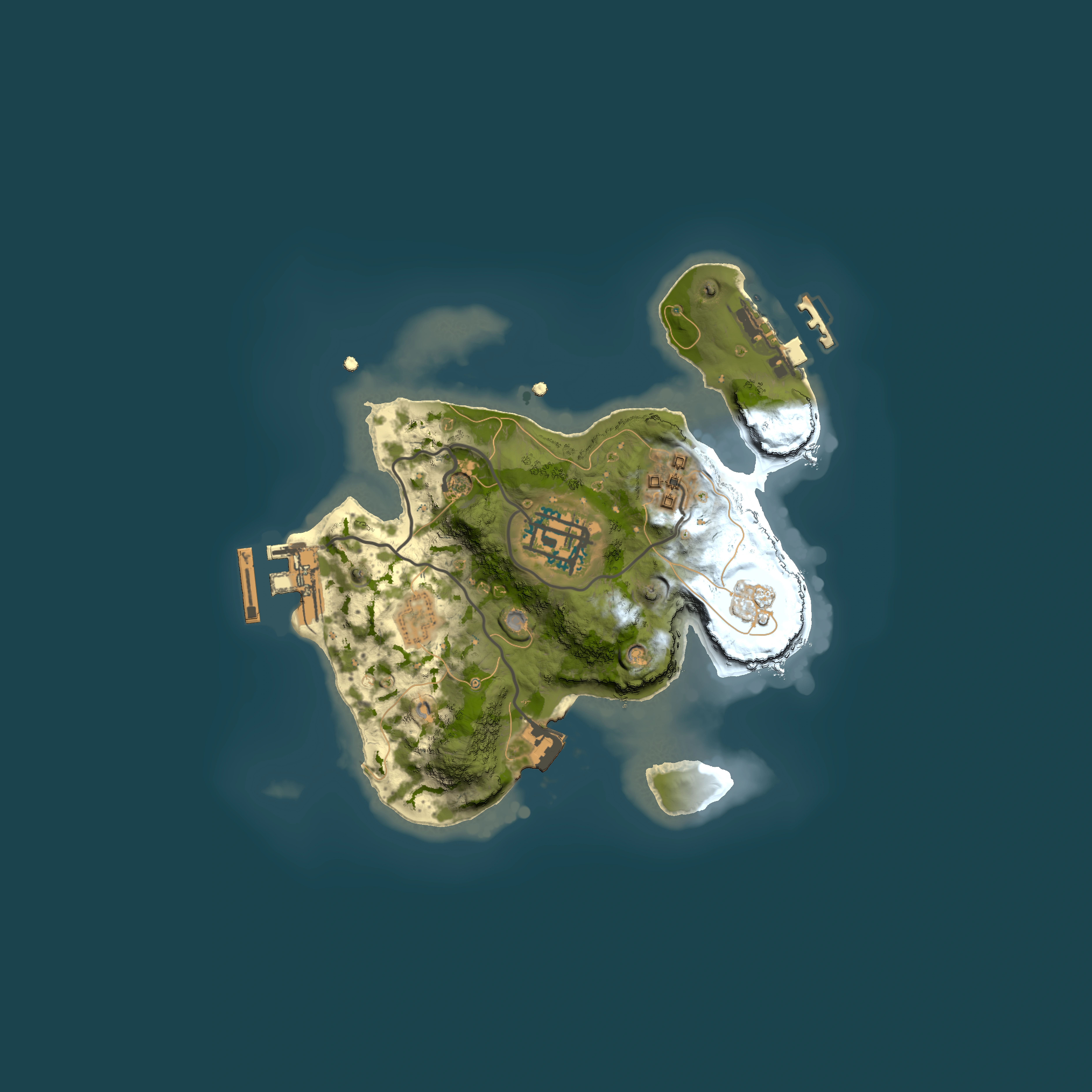 Full top-down render of Rust map seed 1291216946, 2000x2000m