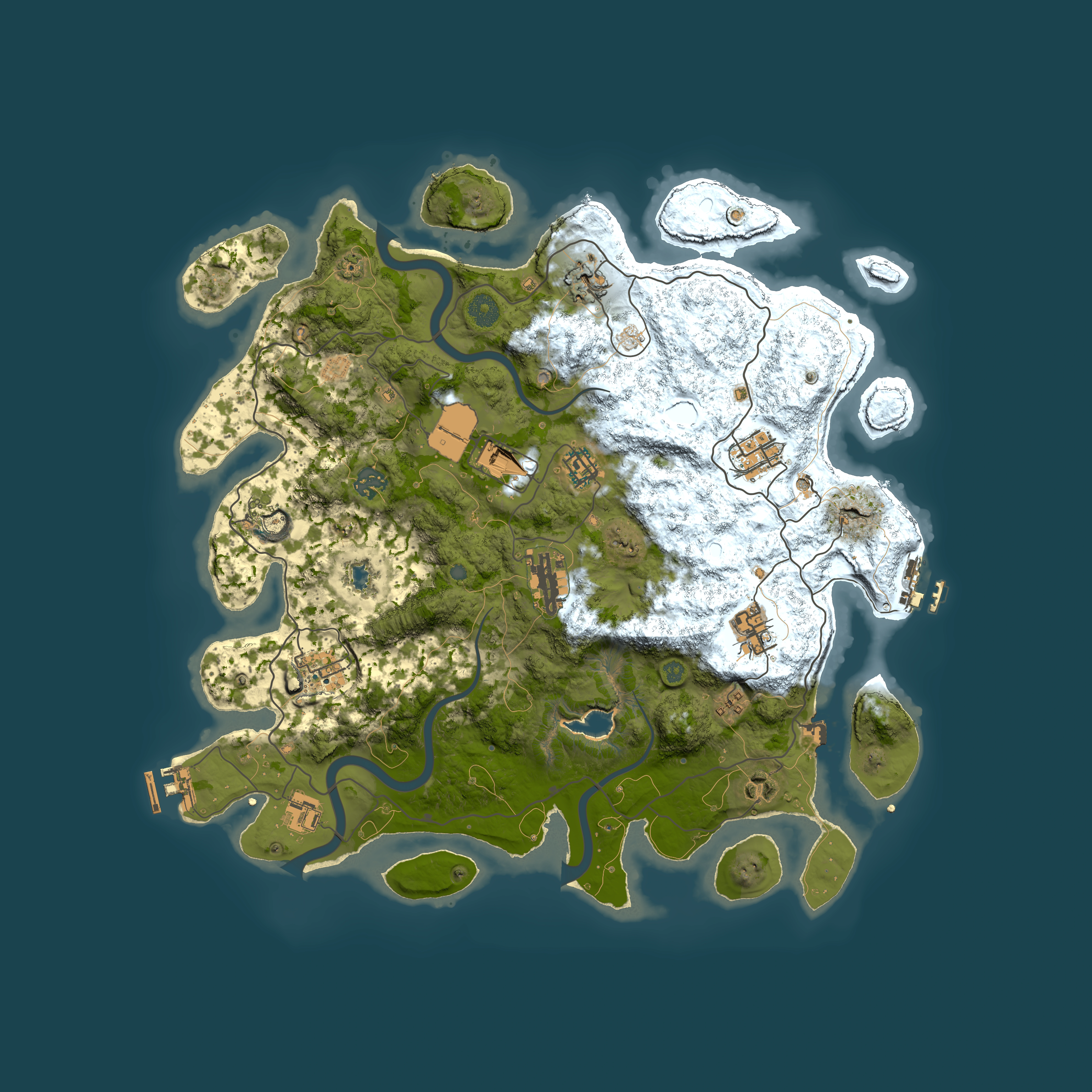 Full top-down render of Rust map seed 572324183, 4000x4000m
