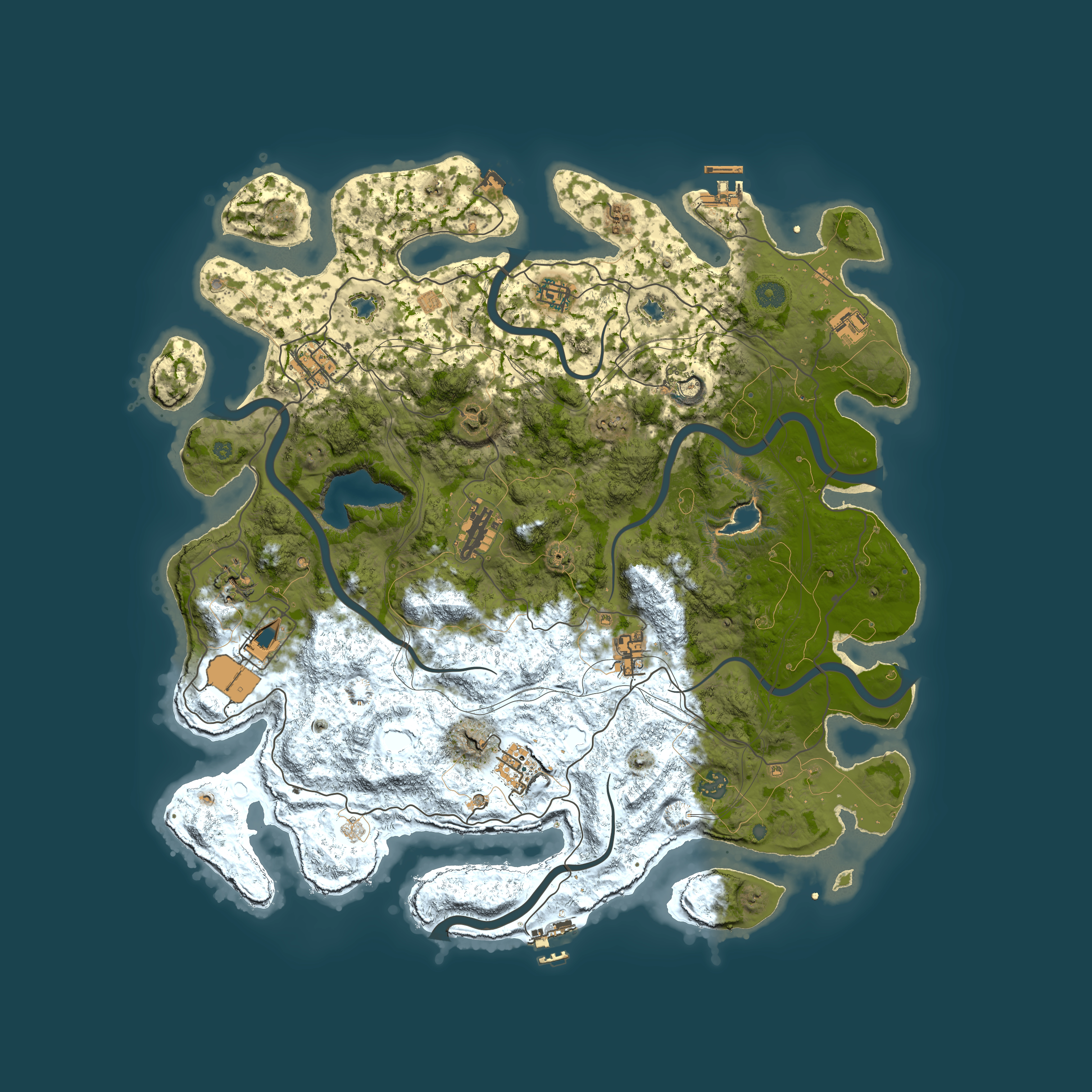 Full top-down render of Rust map seed 1494677439, 4500x4500m