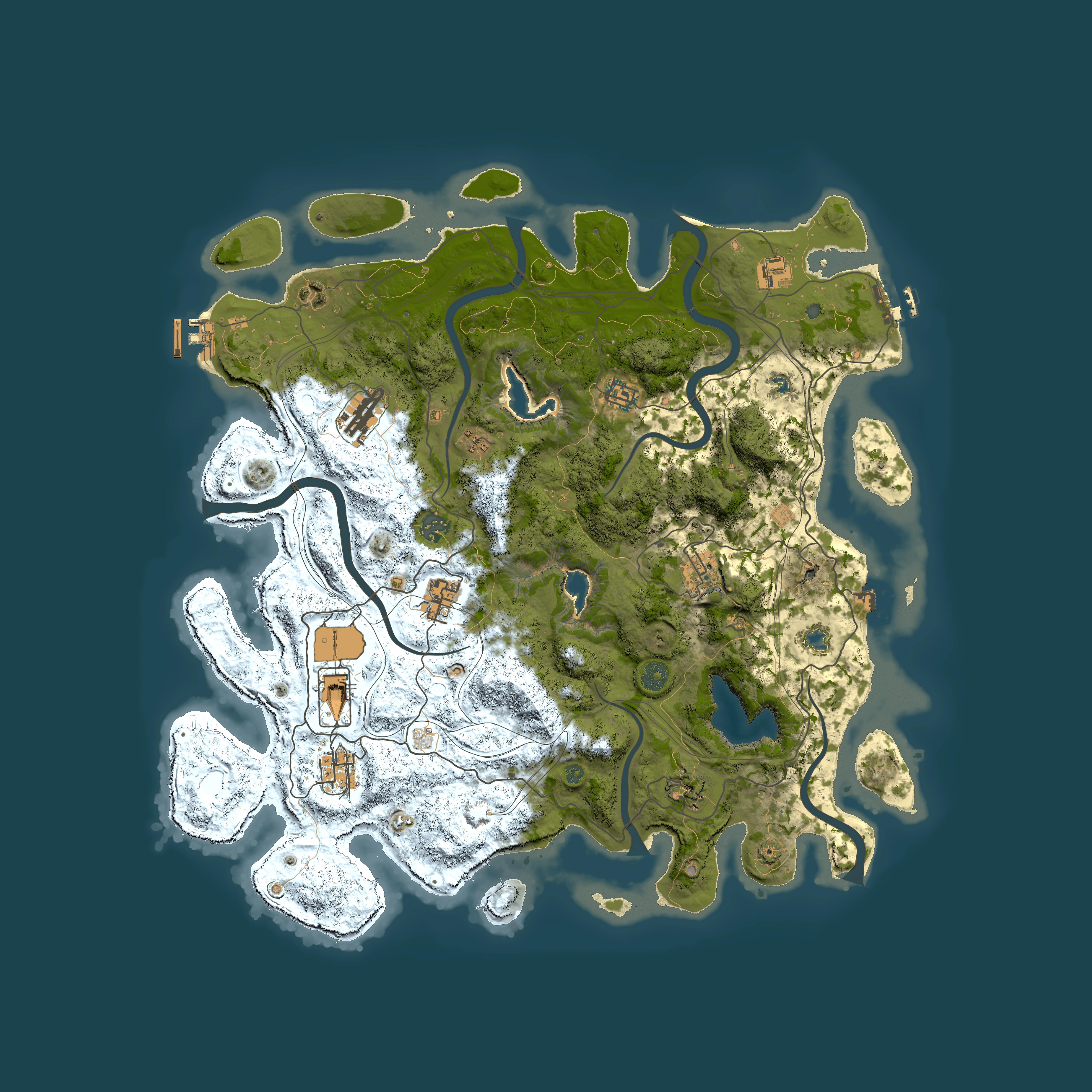 Full top-down render of Rust map seed 425992042, 4500x4500m