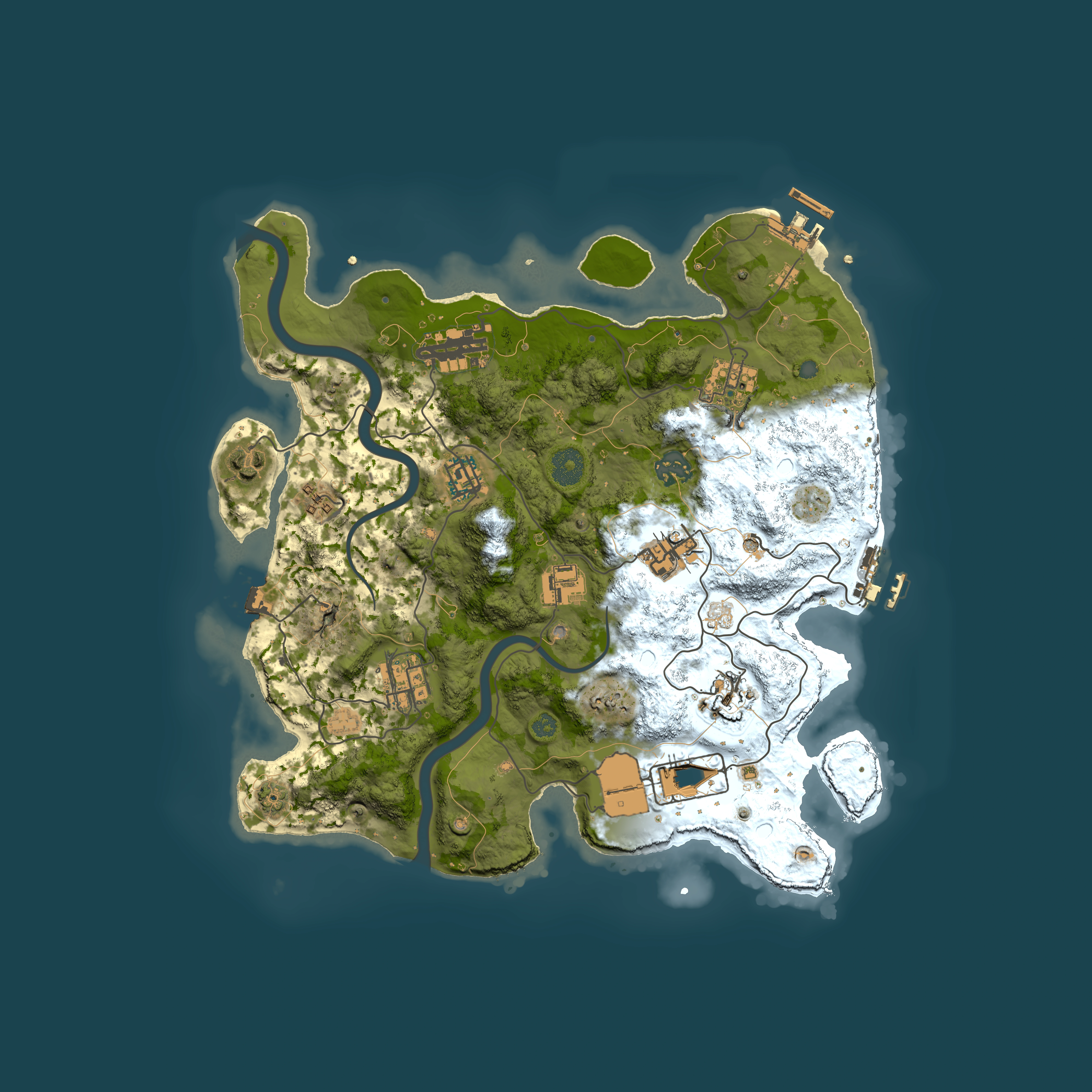 Full top-down render of Rust map seed 78051047, 3500x3500m