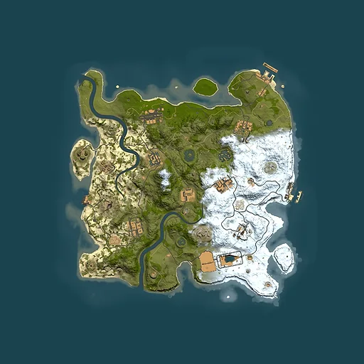 Rust map seed 78051047, 3500x3500m top-down preview