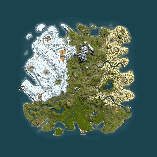 Rust map seed 30888365, 5000x5000m top-down preview