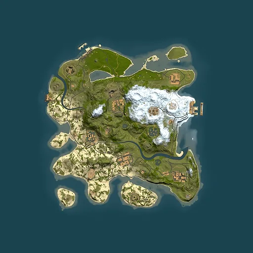 Rust map seed 1487265373, 3000x3000m top-down preview