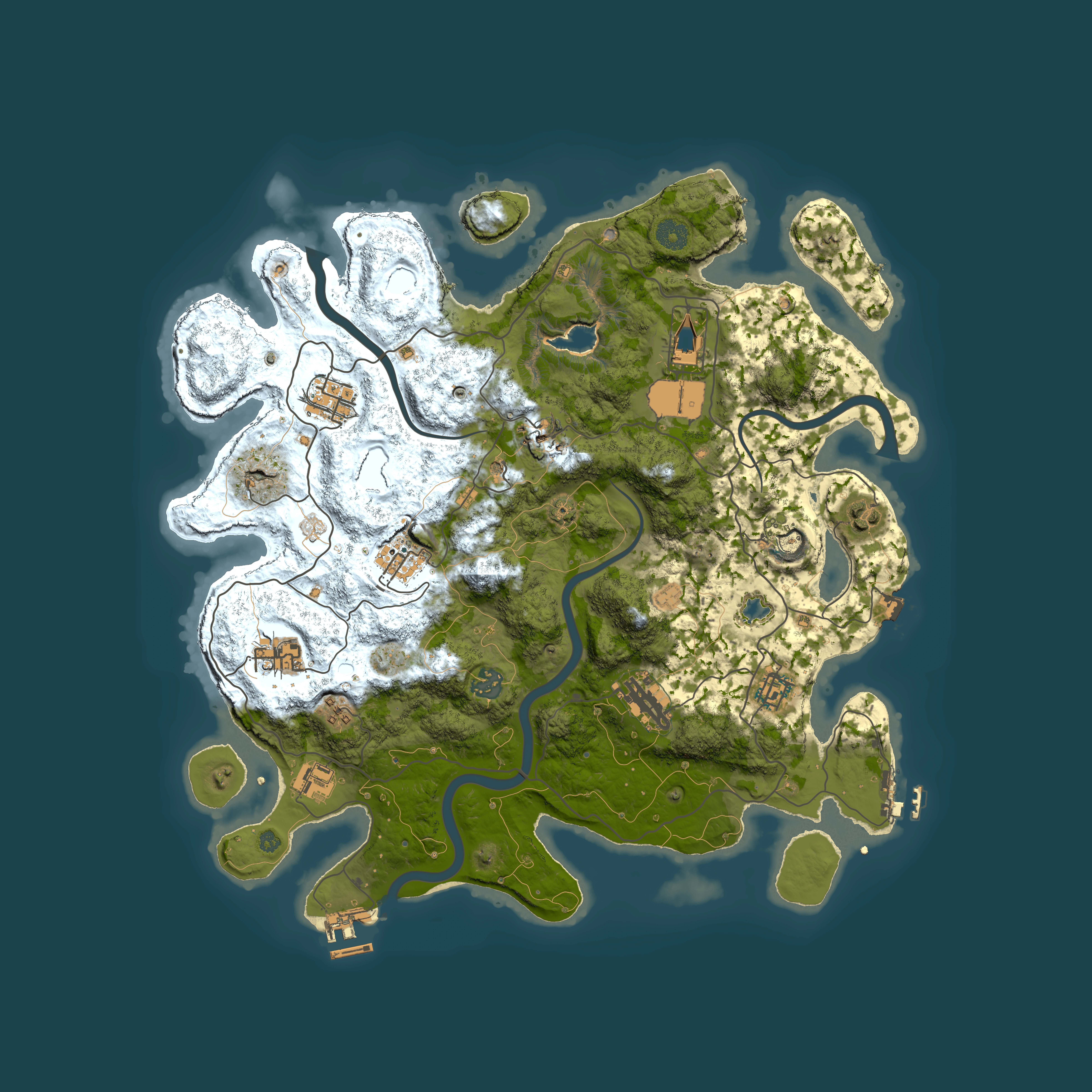 Full top-down render of Rust map seed 421156184, 4000x4000m