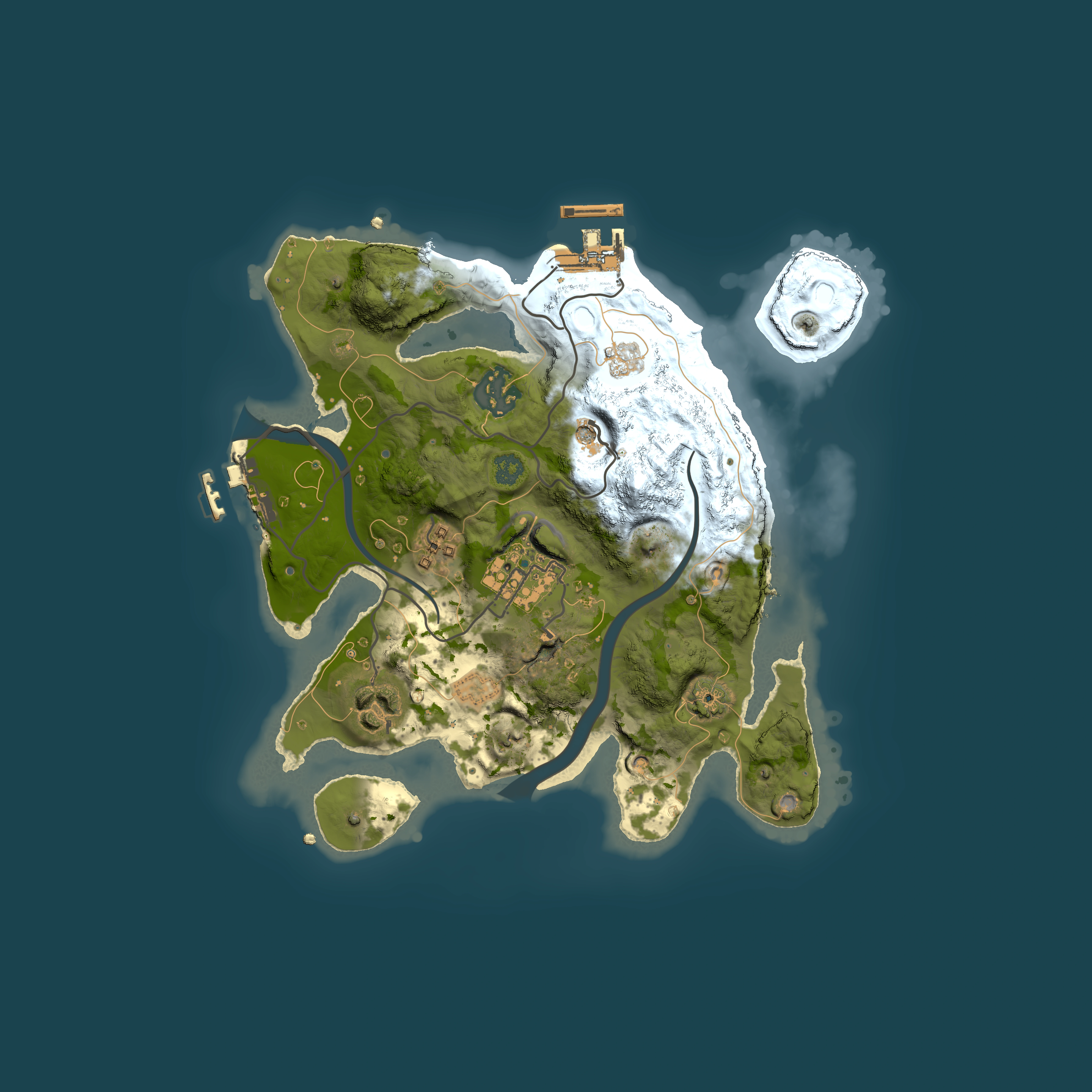 Full top-down render of Rust map seed 1829815764, 2500x2500m